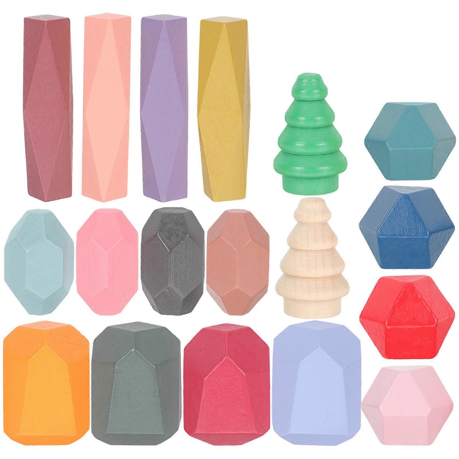 18pcs Educational Stacking Blocks for Preschoolers – Smooth Edges, Bright Colors to Boost Hand Eye Coordination and Logical Thinking Skills