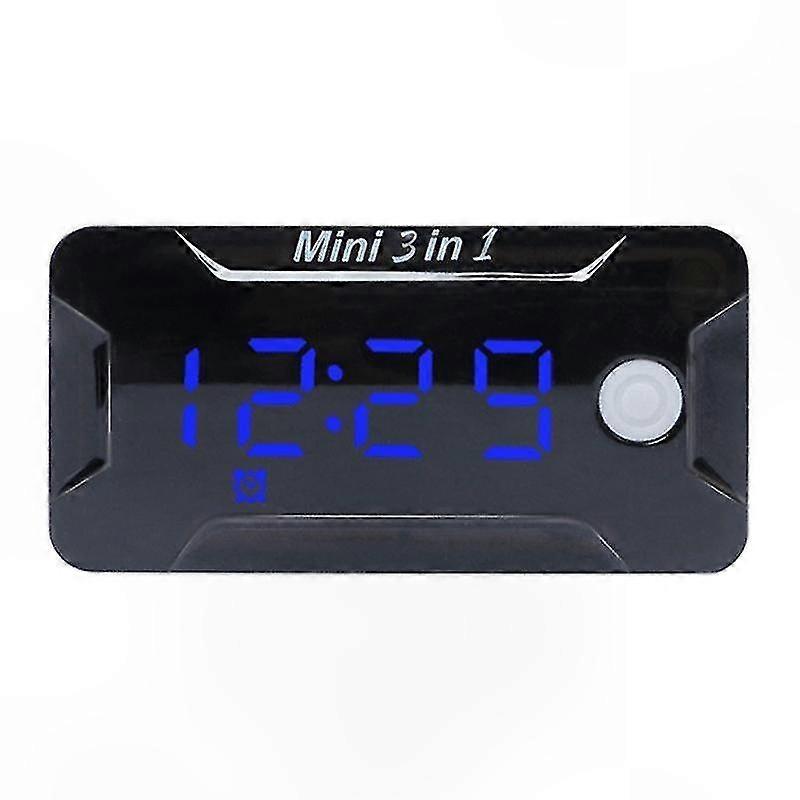 Waterproof Motorcycle Clock with Thermometer and Voltmeter Display