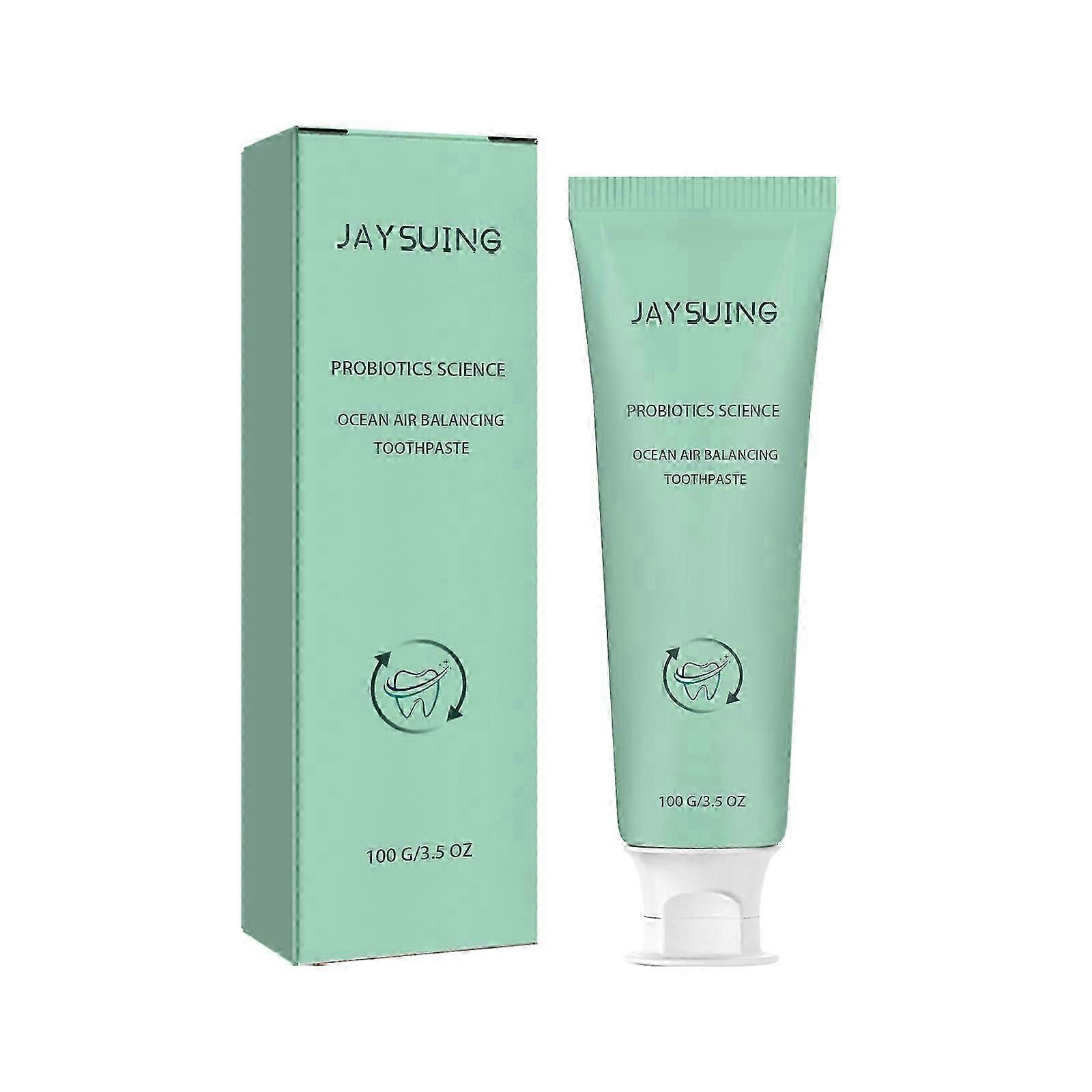 Jaysuing whitening probiotic toothpaste deep cleans and whitens teeth, reduces bad breath, and freshens breath