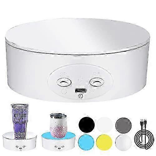 Cup Turner Rotating Display Stand for Tumblers, 360 Degree Automatic Mute Spin Turntable for Photography Display