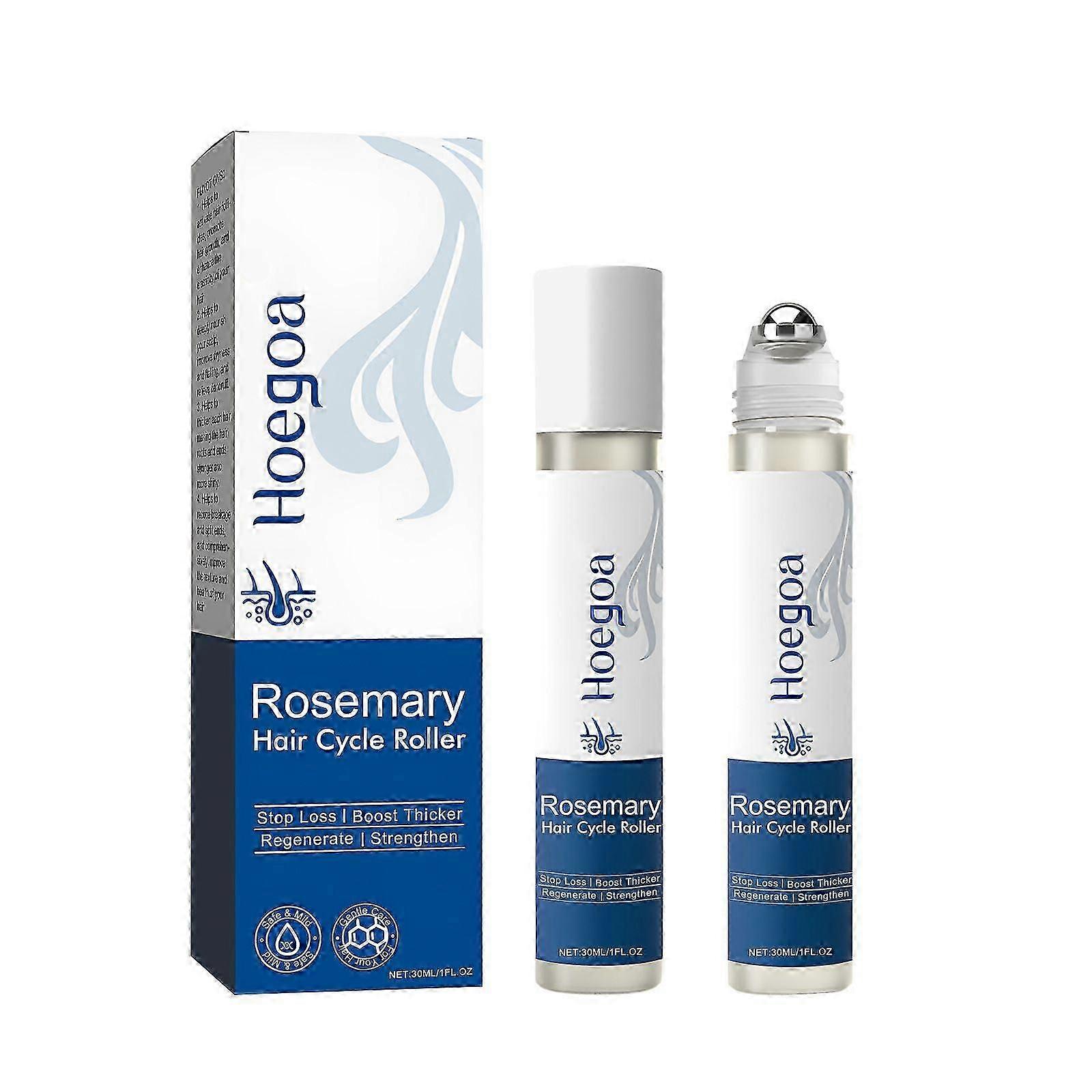 Rosemary Hair Growth Serum Roll On 30 ml - DHT-Blocking Scalp Serum Boosts Oxygen Flow, Reduces Hair Fall | Paraben/Sulfate-Free | Women & Men