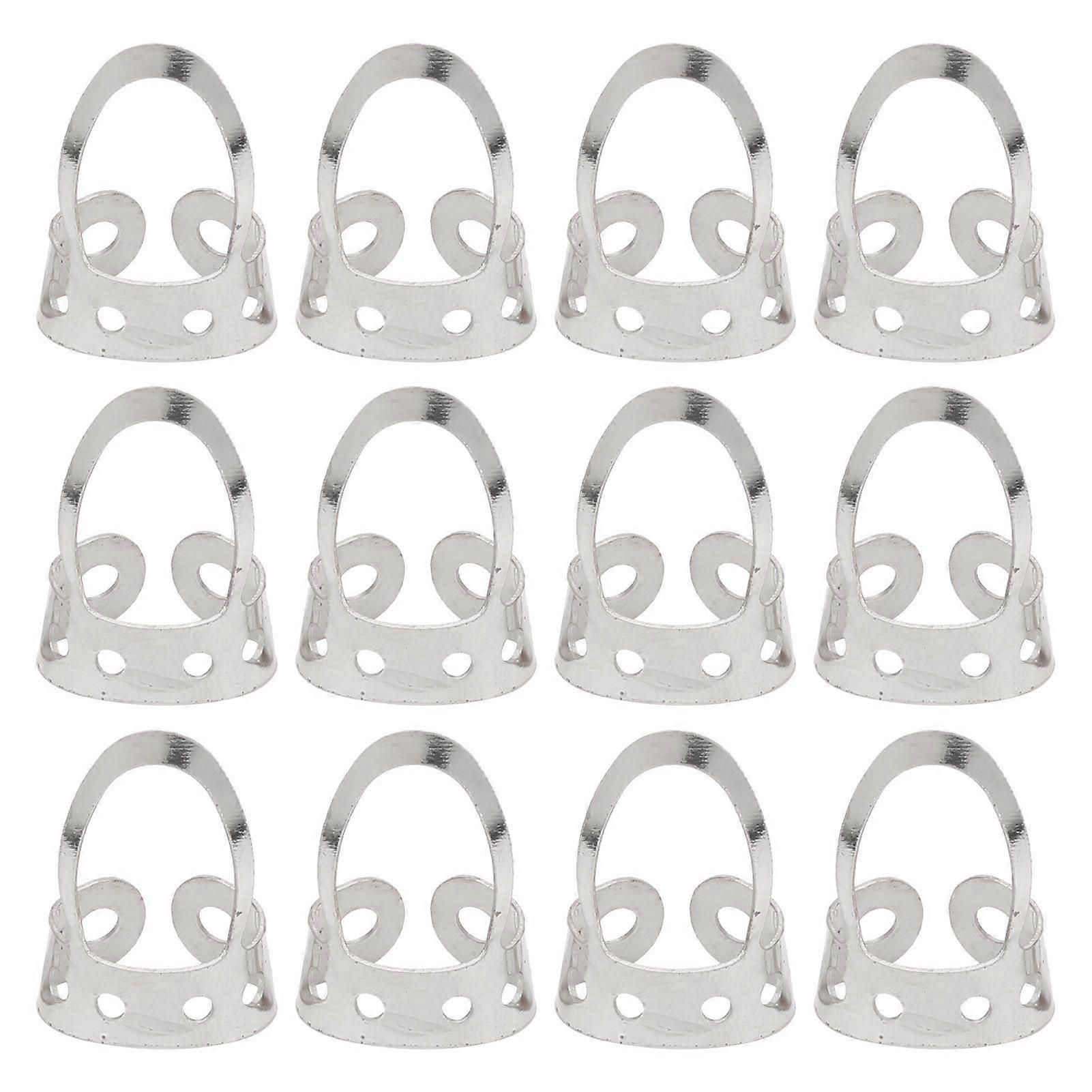 12Pcs Finger Picks Adjustable Stainless Steel Banjo Ukulele Guitar Plucked Strings ToolSilver