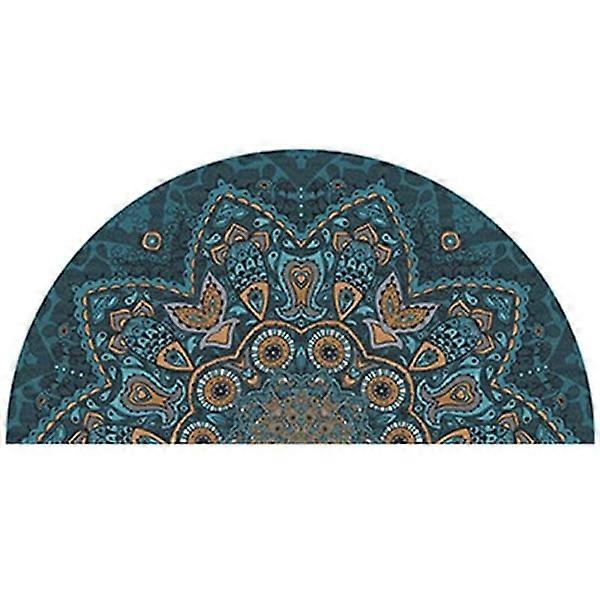 Semicircular doormat non-slip mat crystal pile mat vintage semicircular doormat (50 100cm)