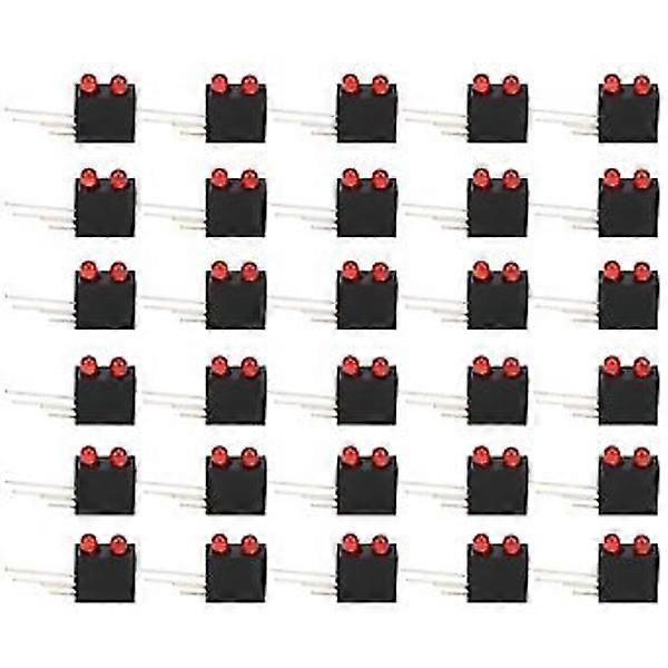 100 Pcs 3 mm Light Holder Double Hole LED Diode Lamp with Base Industrial Indicator Accessories Red Light