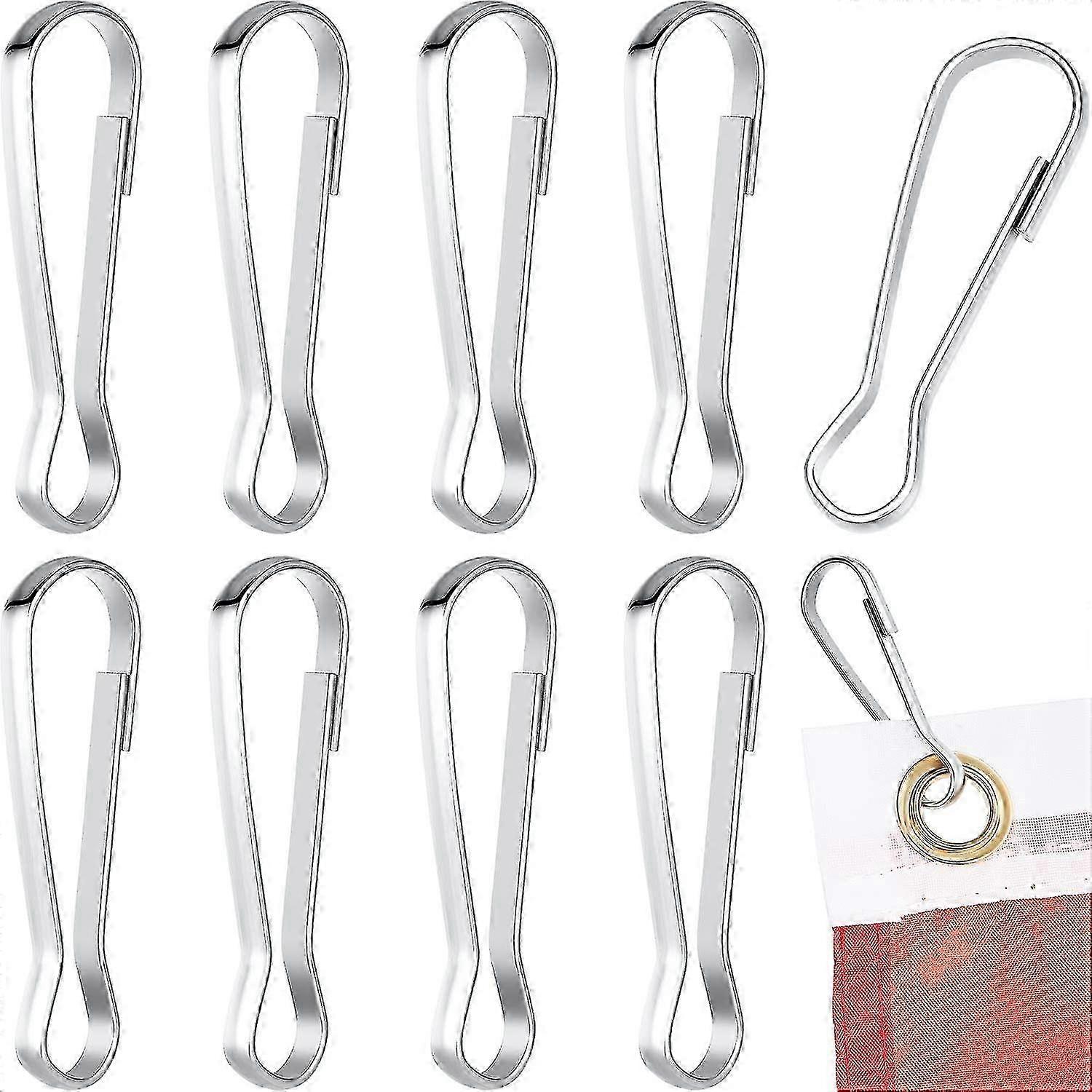 Flag Pole Clip Hooks Stainless Steel Flagpole Accessories For Gromm...