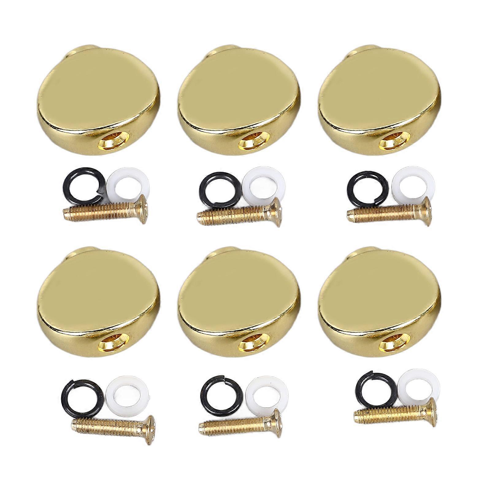 6Pcs Gold Metal Guitar Tuning Peg Buttons Easy Install Knobs