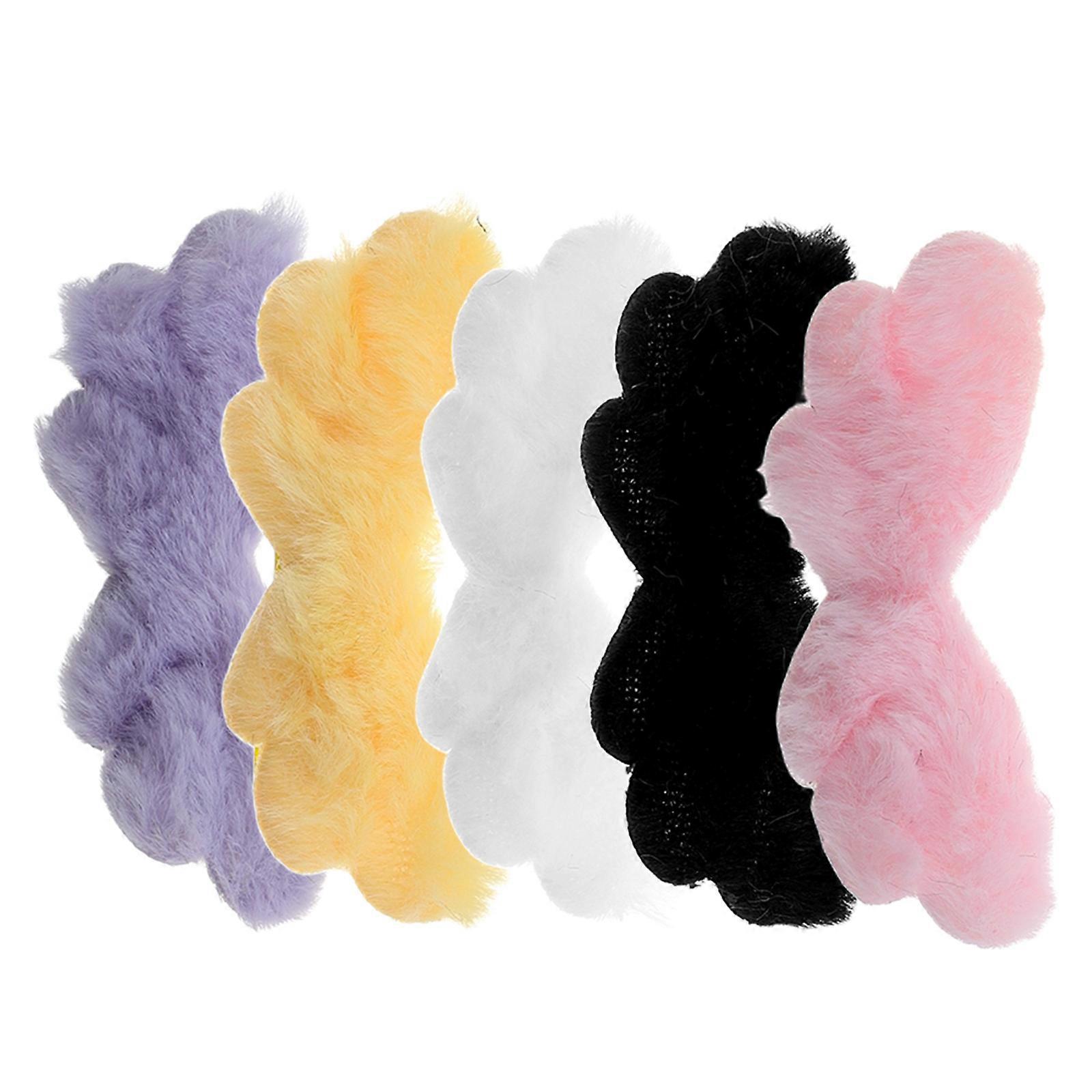 Adorable Plush Angel Wings Hair Clips for Kids with NonSlip Design Versatile Use 5 Pieces Assorted Color