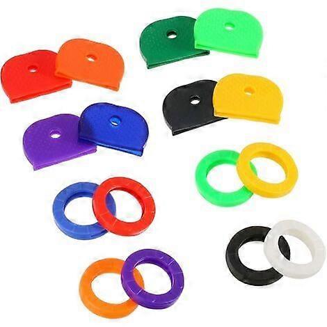 64 Pieces Key Cap Key Covers Identify Key Cap Rubber Rings, Assorted Color