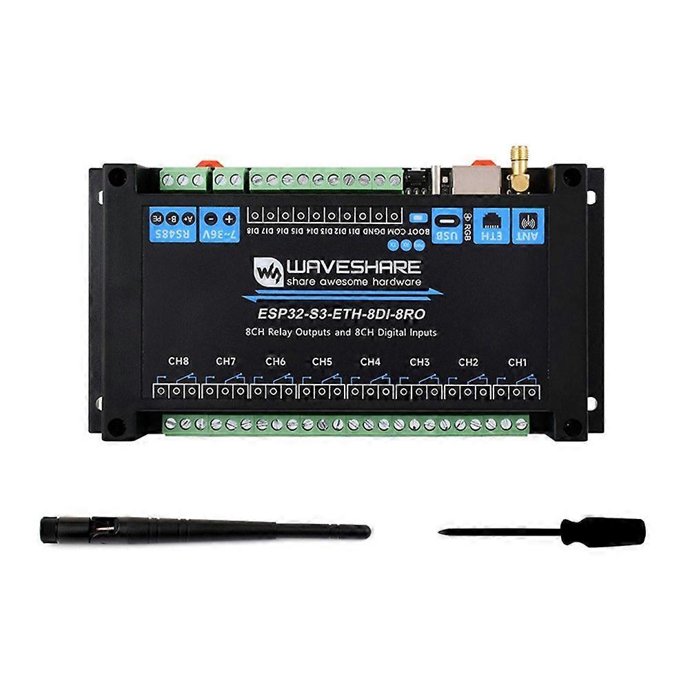 ESP32-S3 Industrial 8CH Wi-Fi Network Relay ESP32-S3-ETH-8DI-8RO Support RS485 Bluetooth or Wi-Fi Remote Control