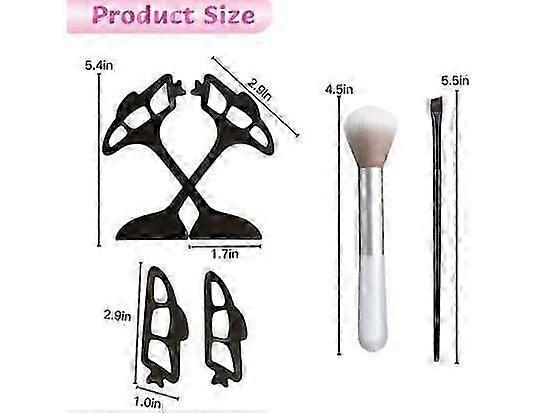 6Pcs Fish Eye Makeup Tool Kit Eyetour Eyeshadow & Winged Eyeliner Guide Set | Reusable Stencils, Brush & Eyeliner Pen for Quick Makeup