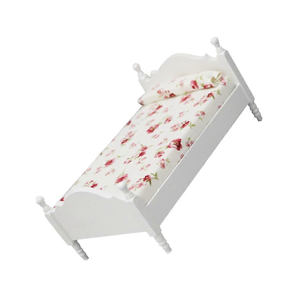 Mini House Bed Miniature Double Bed for Decor No Quantifier