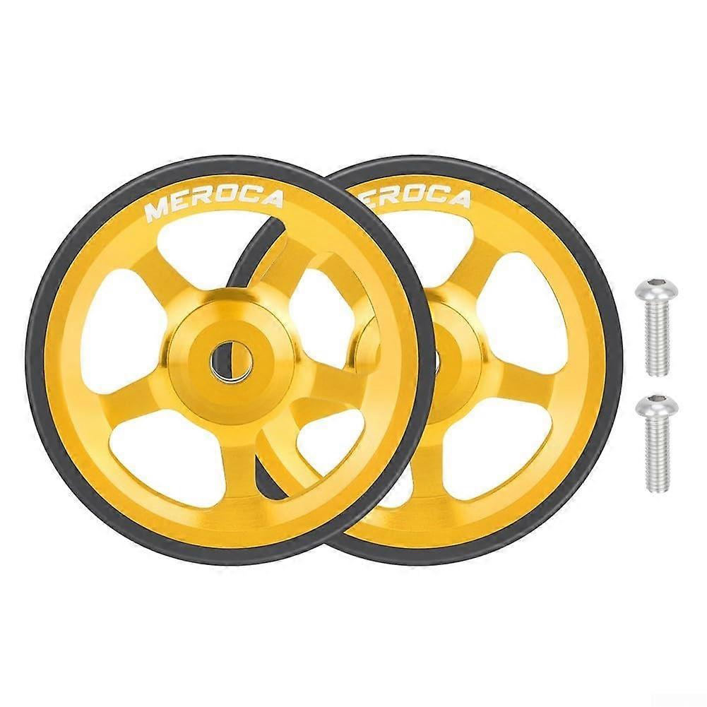 60mm Easy Wheel For Folding Bikes Aluminum Alloy And Rubber Compatible With Brompton And 3Sixty Golden Two Wheels