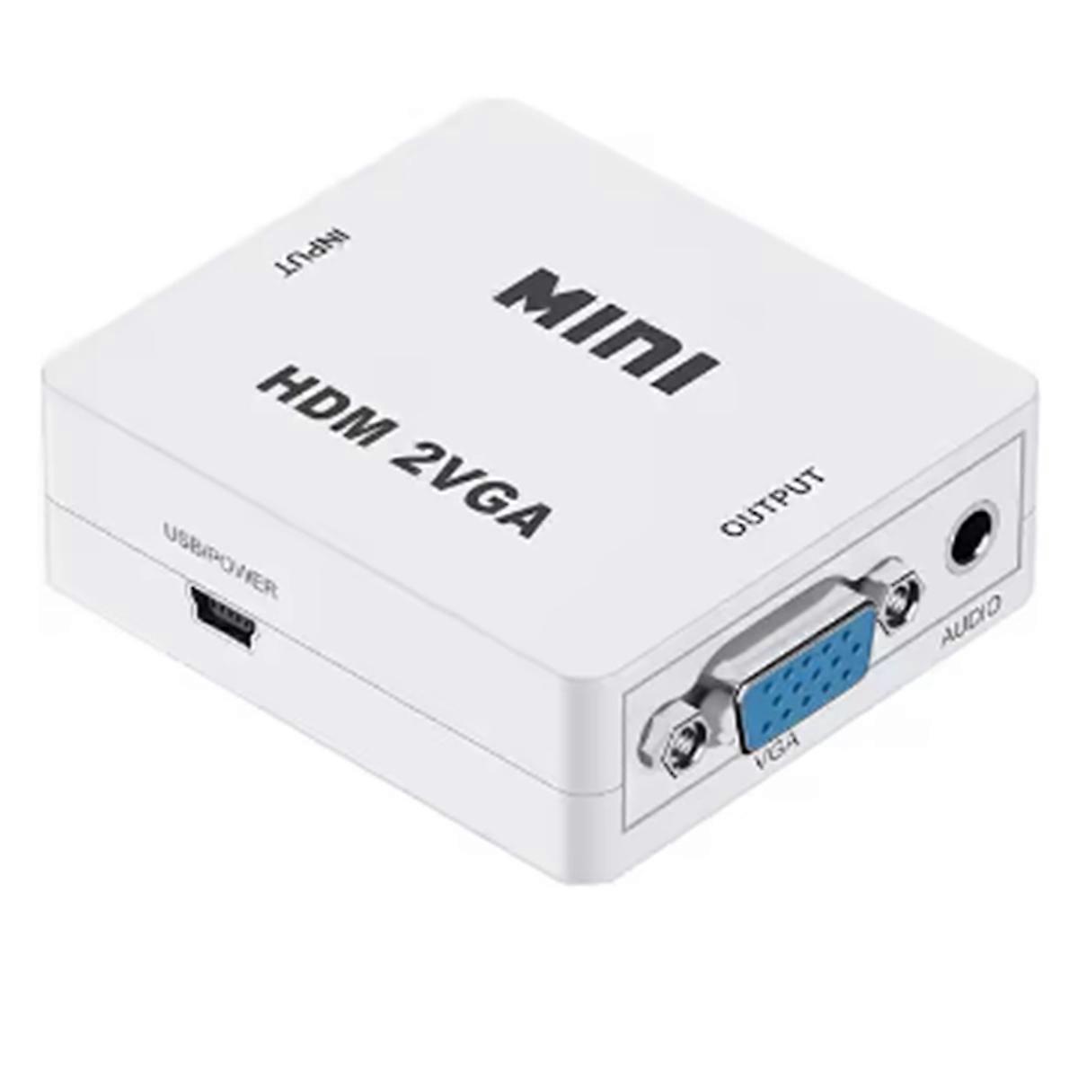 -Compatible to VGA Converter with Audio Converter Adapter for Notebook DVD PC HD 1080P TV Box Projector