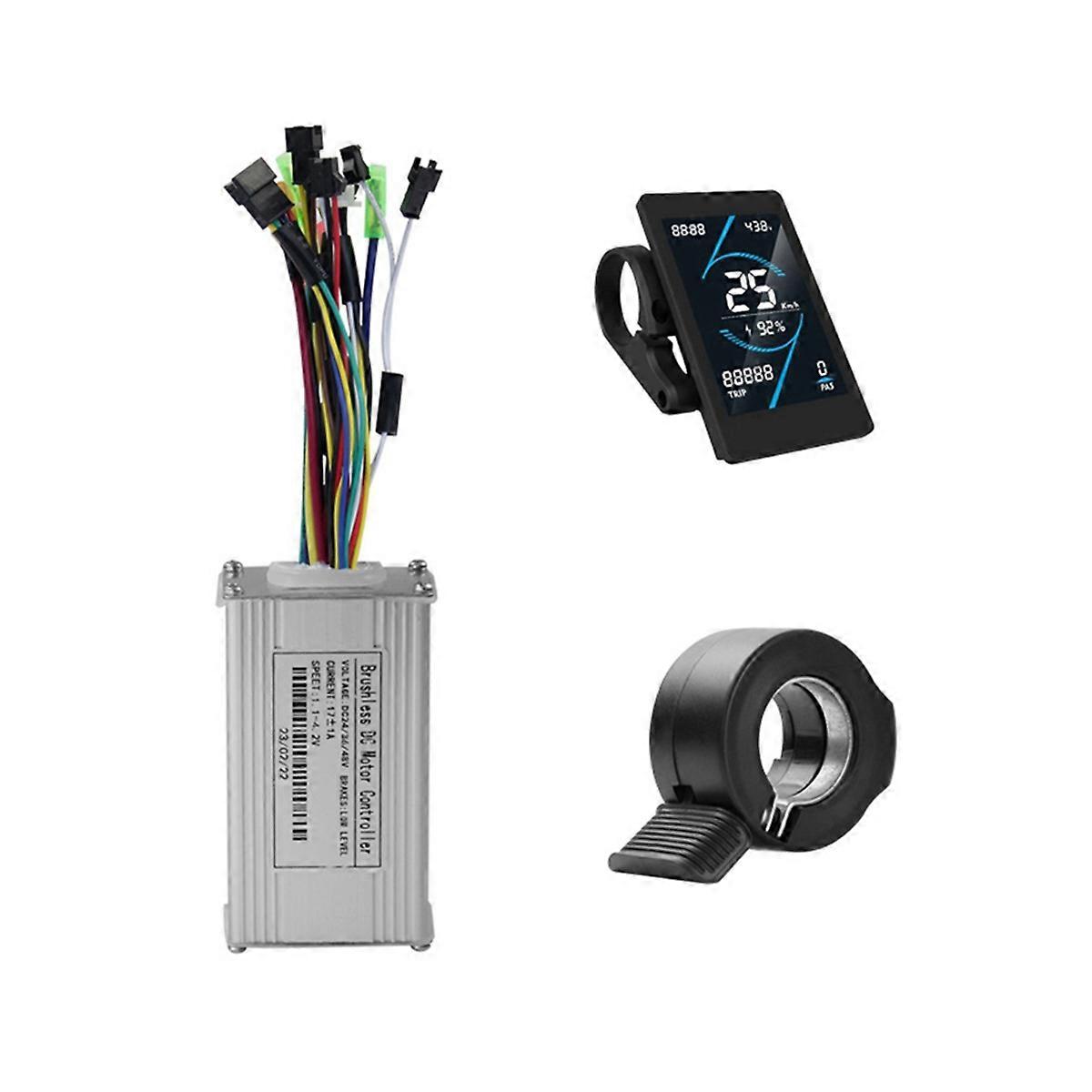 36V 48V 17A Brushless Controller T5S Meter LCD Display+130X Throttle Kit for Electric Scooter E-Bike Repair Kit