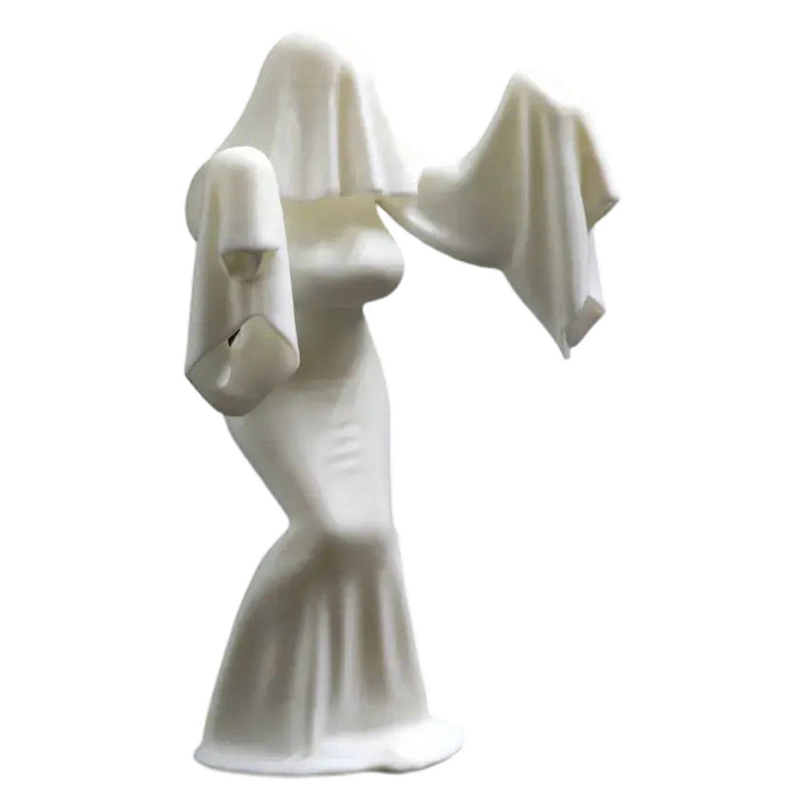 Creative Ghosty Figurine For Halloween Decorations Durable Craft Table Ornament In Multiple Size Ghosty Bride  White small