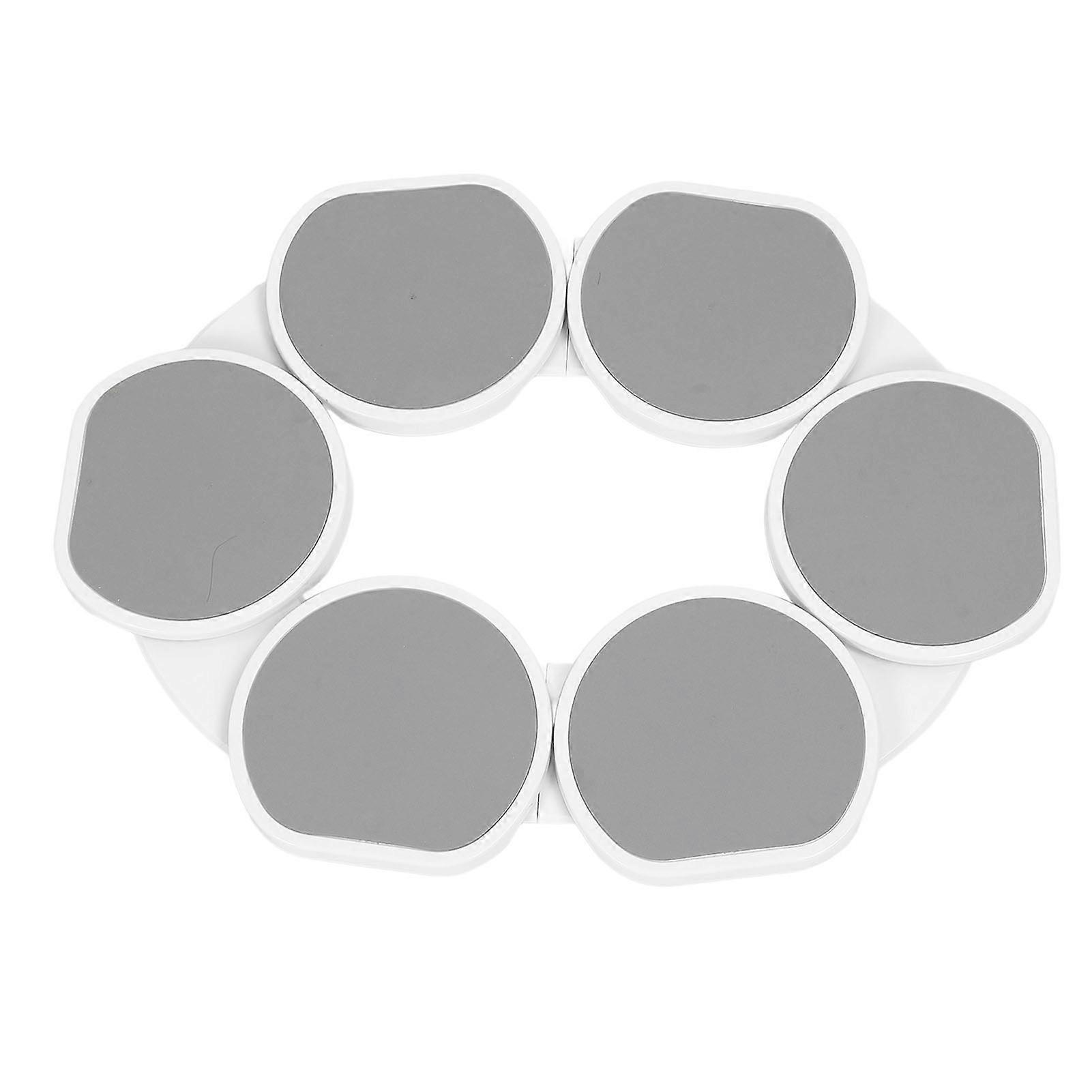 6pcs White 10in ABS Table Turntable 360° Rotating Serving Tray