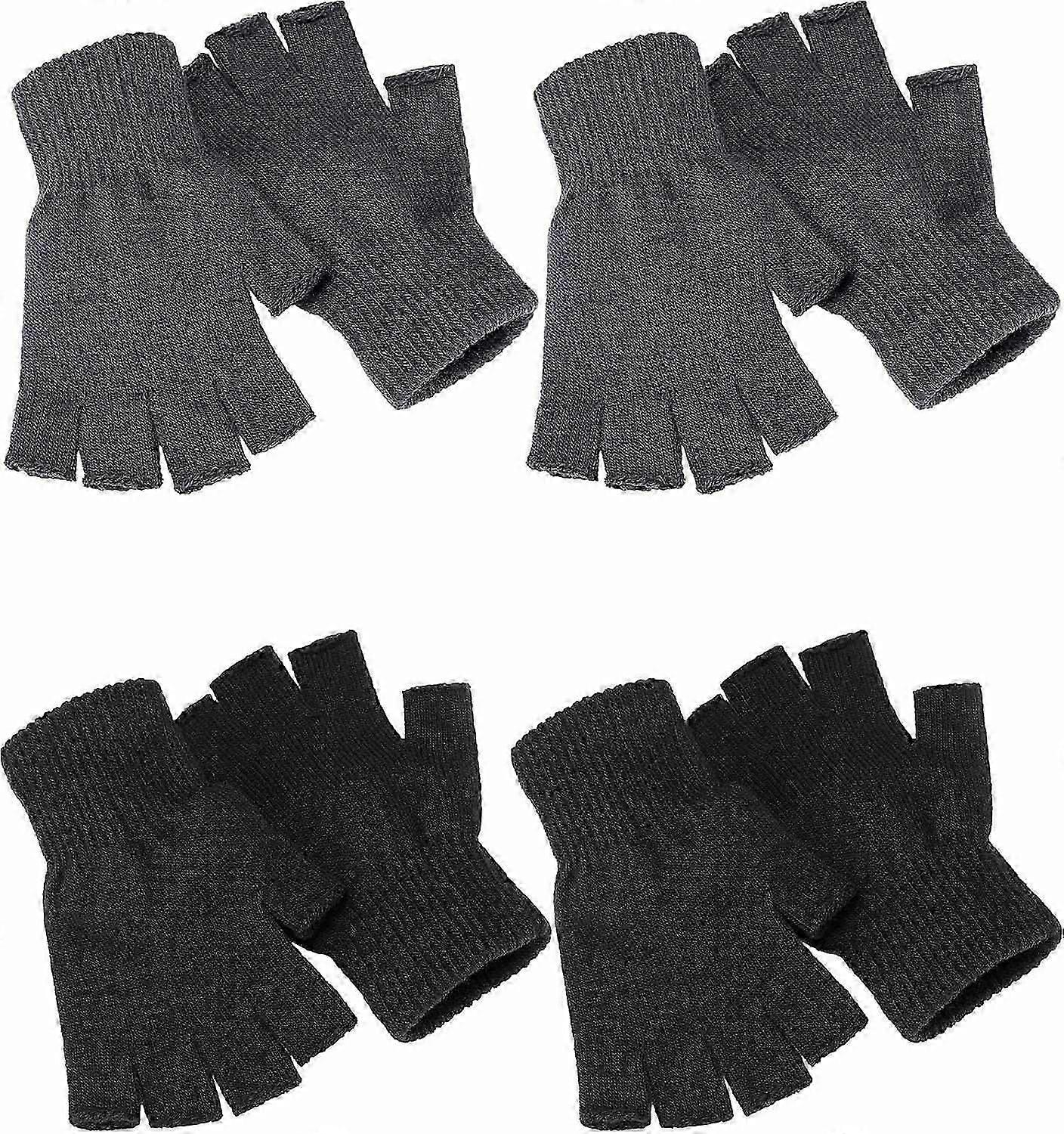Pairs Winter Half Finger Gloves Knitted Fingerless Mittens Warm