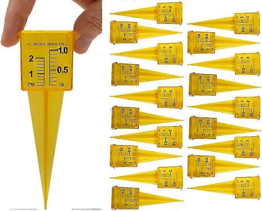 10パック1.5 "レインゲージ/スプリンクラーゲージ、ワイドマウス、ブライトイエロー屋外水測定ツール