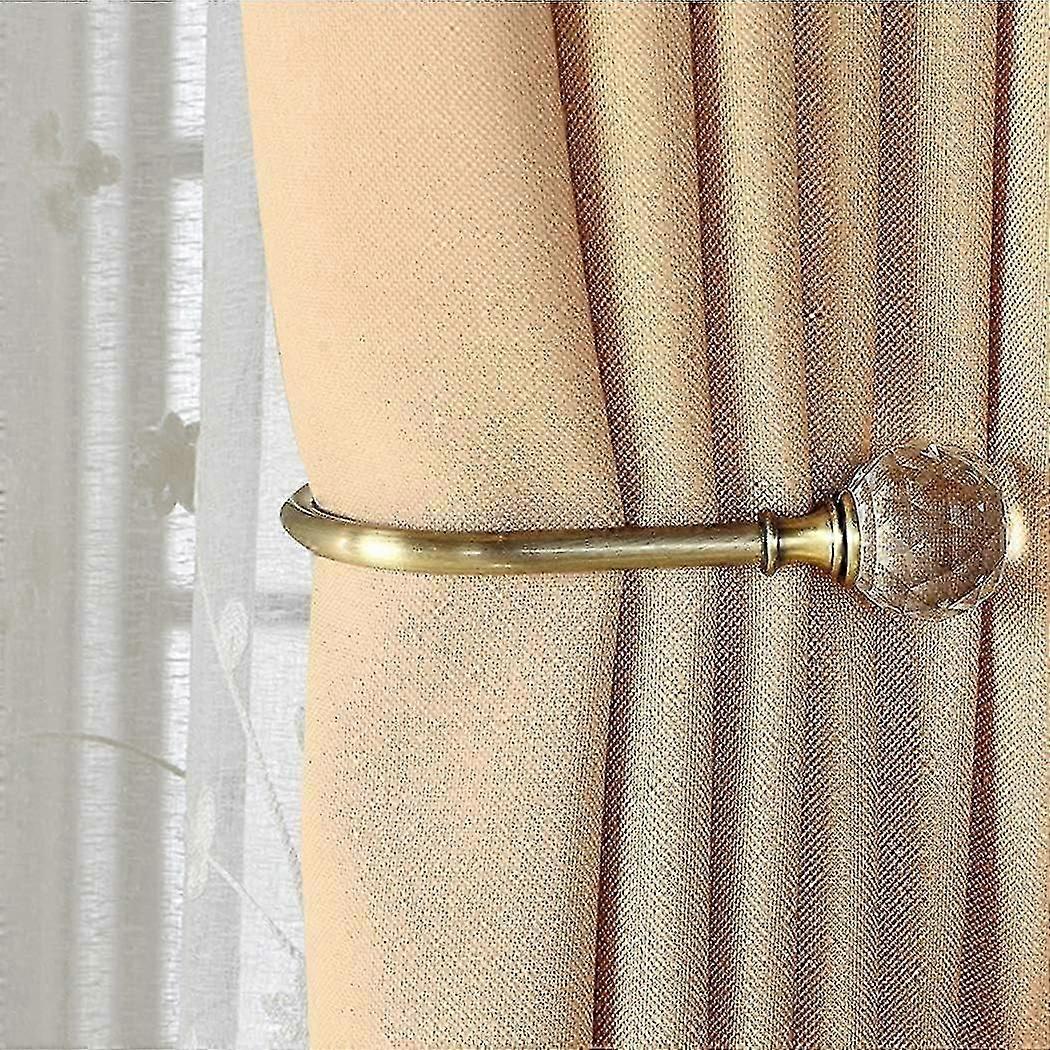 Vorhang-Tiebacks Kristall-Gardinenhalter Gardinen-Holdbacks Metall-Tiebacks Tiebacks für Vorhang - 2er-Pack (Bronze) (ShiKai)