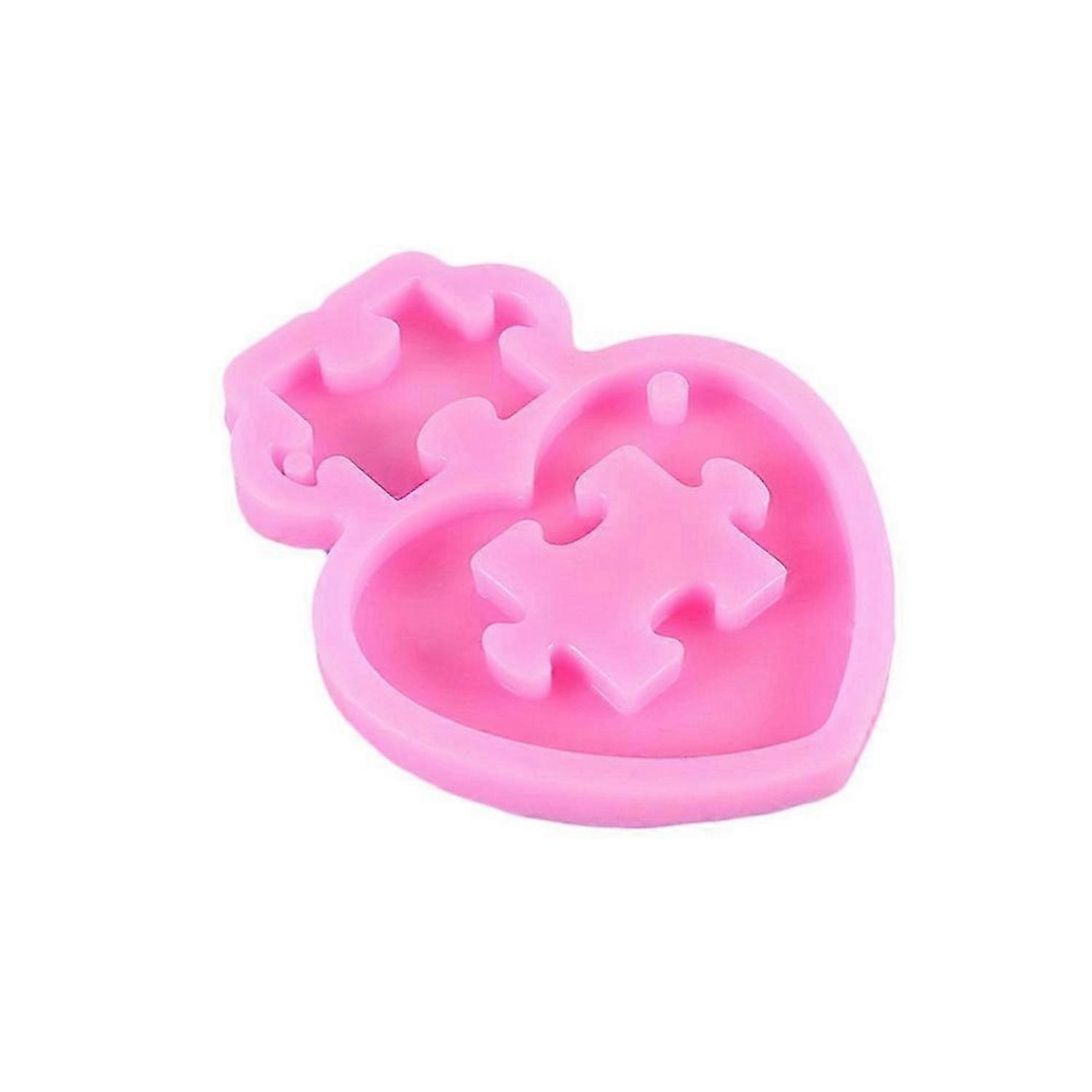 Love Puzzle Resin Casting Mold Heart Puzzle Keychain Mold DIY Tools