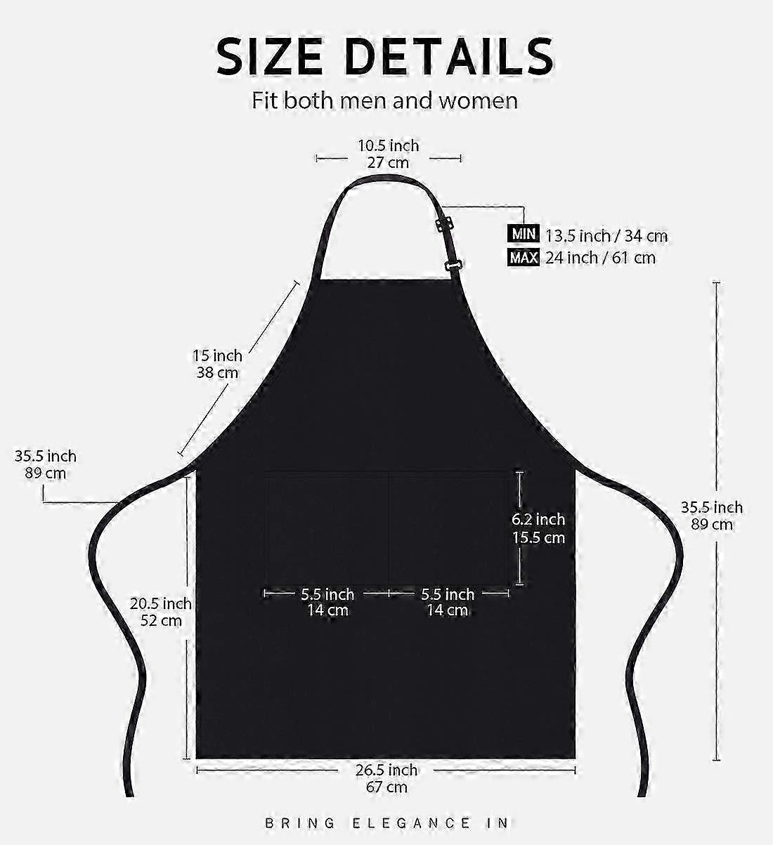 Polyester Apron, Chef Apron With Three Pockets And Adjustable Bib, Comfortable Wear, Thick Material, Easy Care For Commercial And Home Use (1 Pack) 20