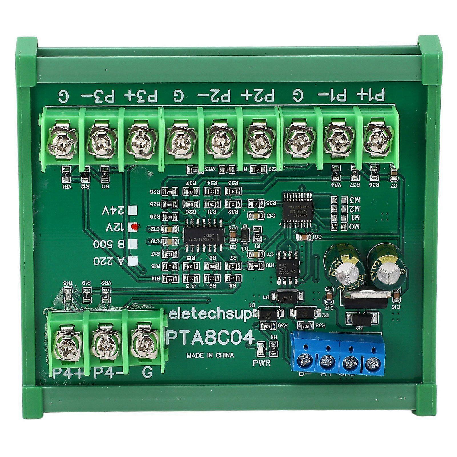 Temperature Sensor Module Resistance Collection PT100 RTD RS485 with Guide Rail Housing B500( -40 to +500) DC12V