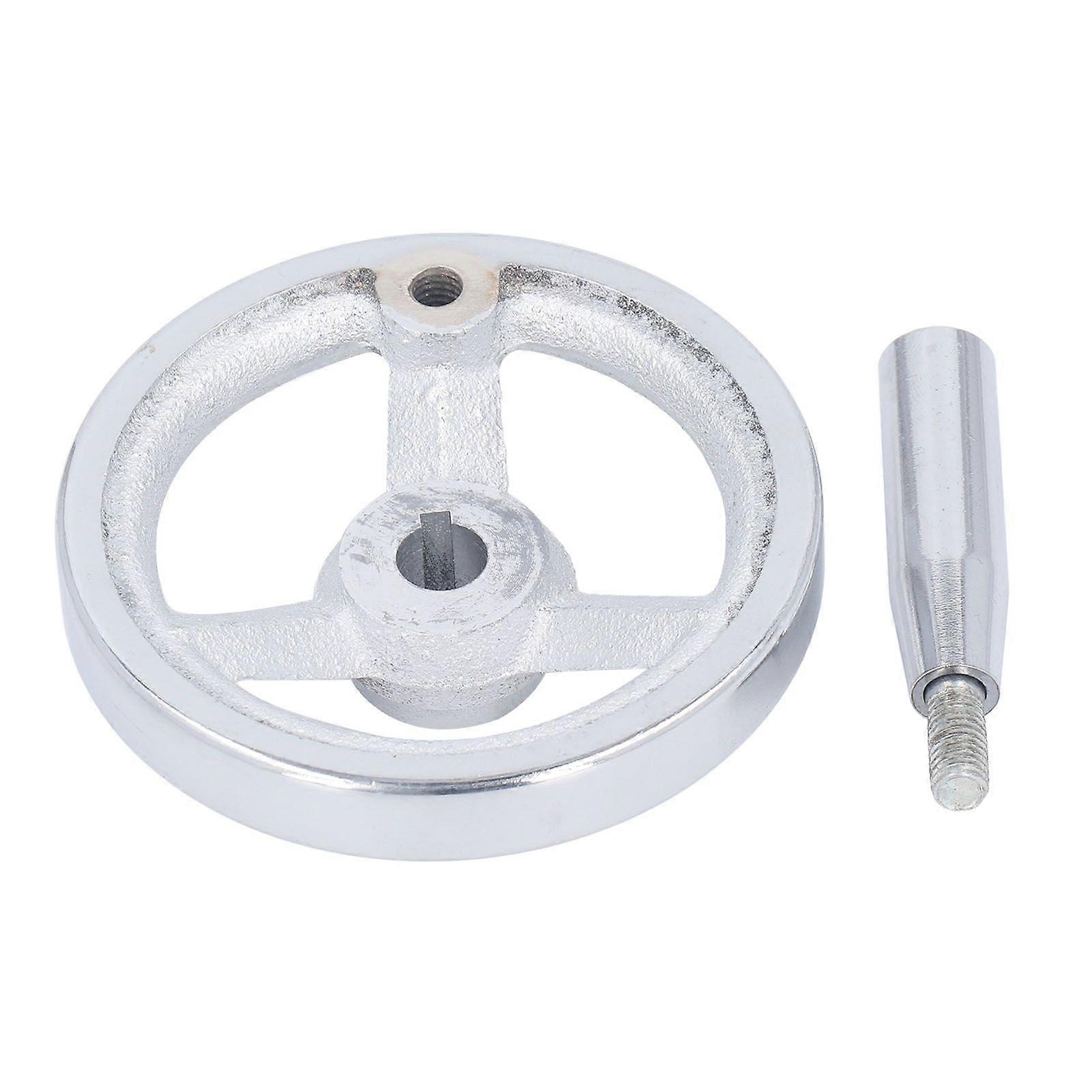 3 Spoke Hand Wheel with Revolving Handle Cast Iron Round Handwheel for Lathe Milling Grinding Machine 12x100MM