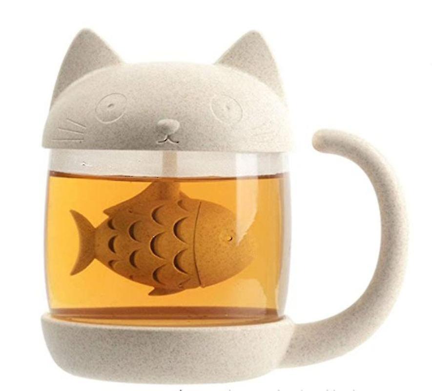 250ml Katzenglas Teetasse mit Deckel