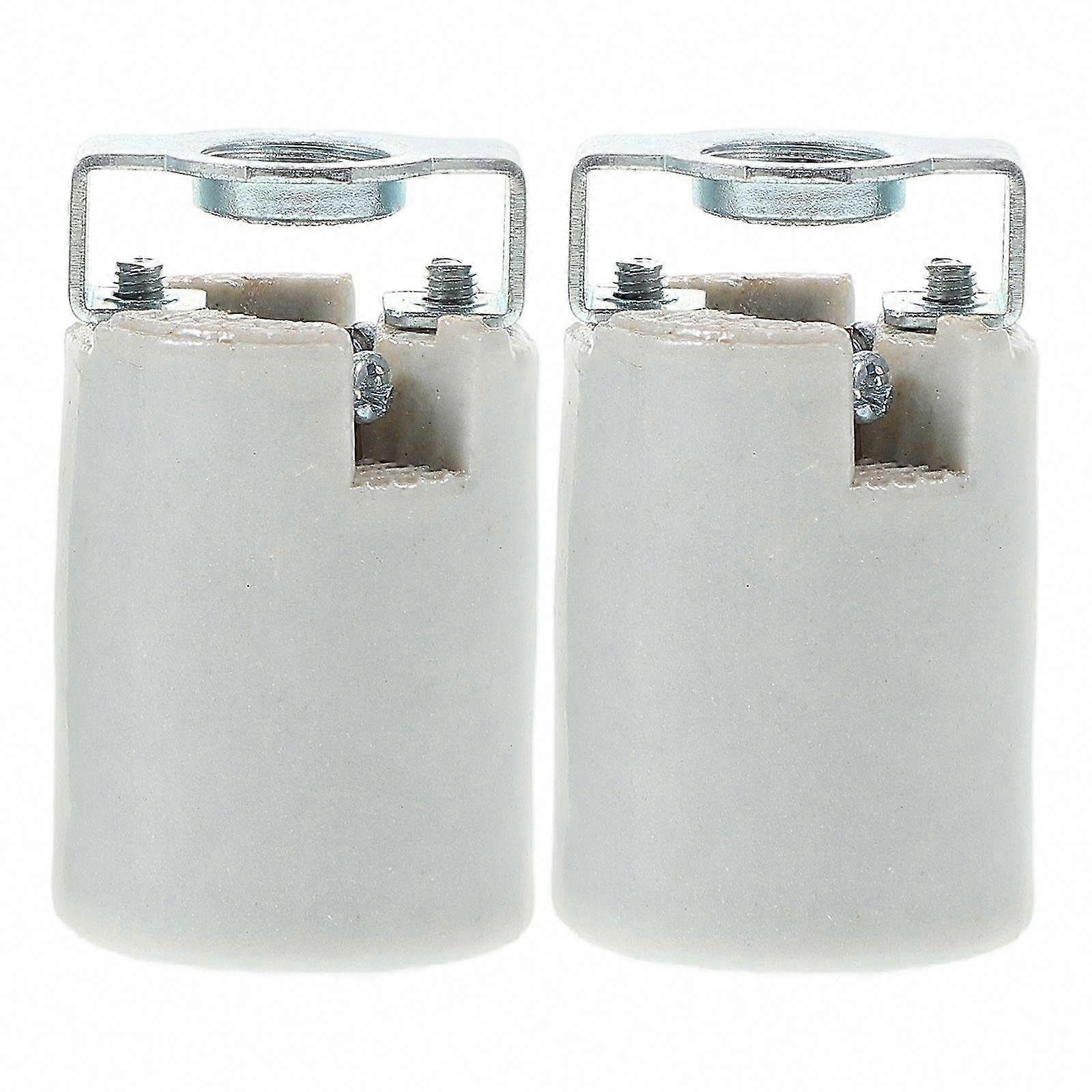 2PCS E14 Ceramic Screw-in Lamp Holder Socket Porcelain Connector Replacement for LED Bulbs