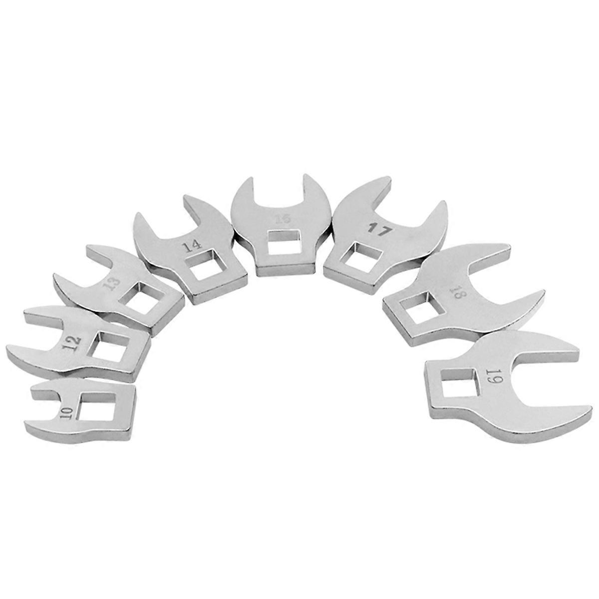 8 Piece Horn Ratchet Wrench Set 3/8 Inch Interchangeable Handle Medium Drive L-Shaped Horn Spanner Accessories