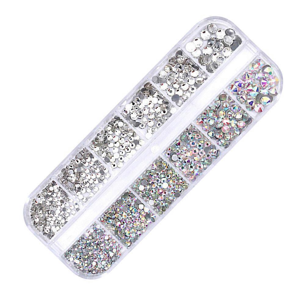 DIY Rhinestone Flatback Gems Nail Accessories for Decoration 12 Grids