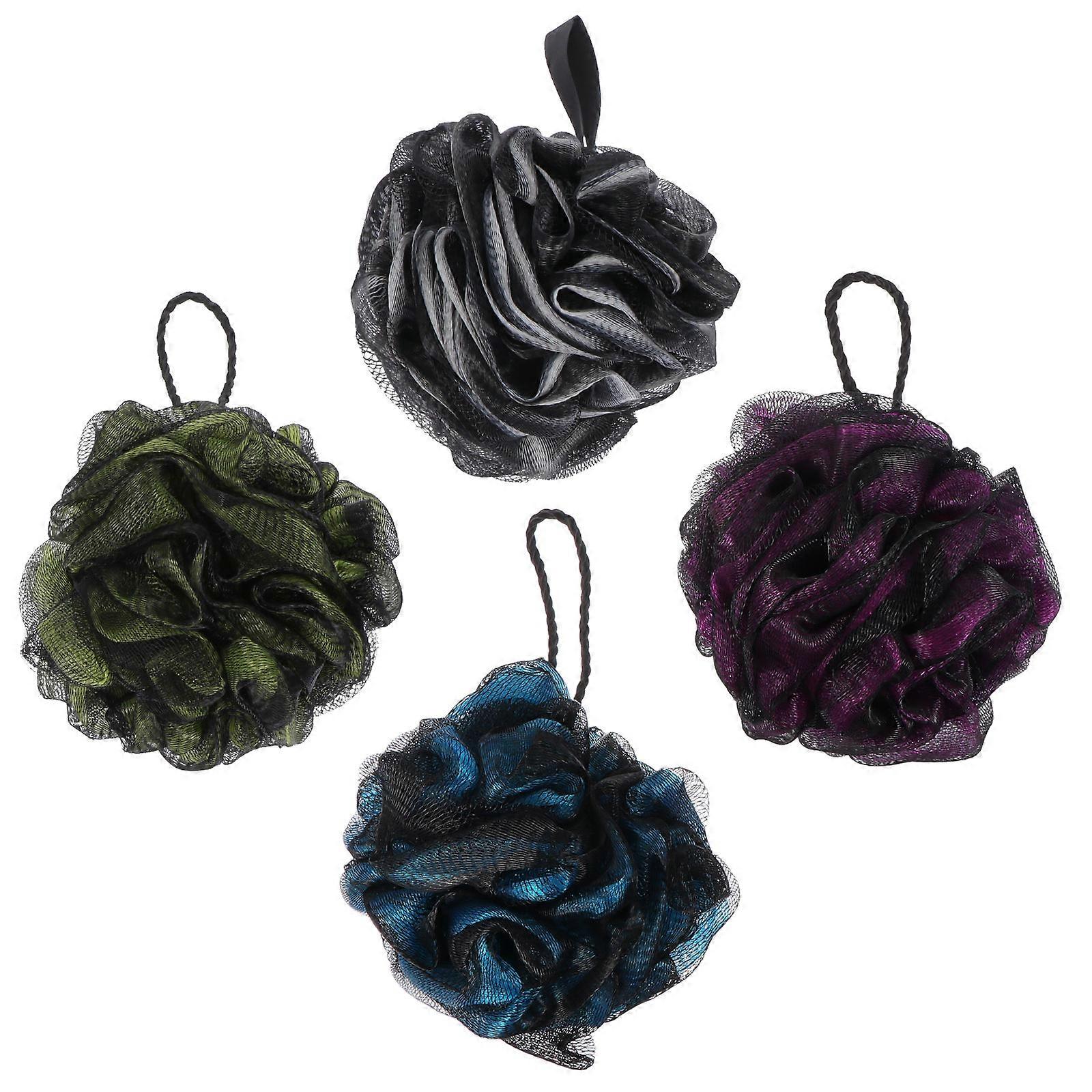 Supple Bath Ball Bath Sponge for Comfortable Bathing 4Pcs