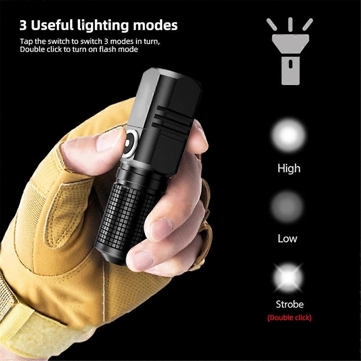 10000 Lumens Mini LED Flashlight Long-1200mah