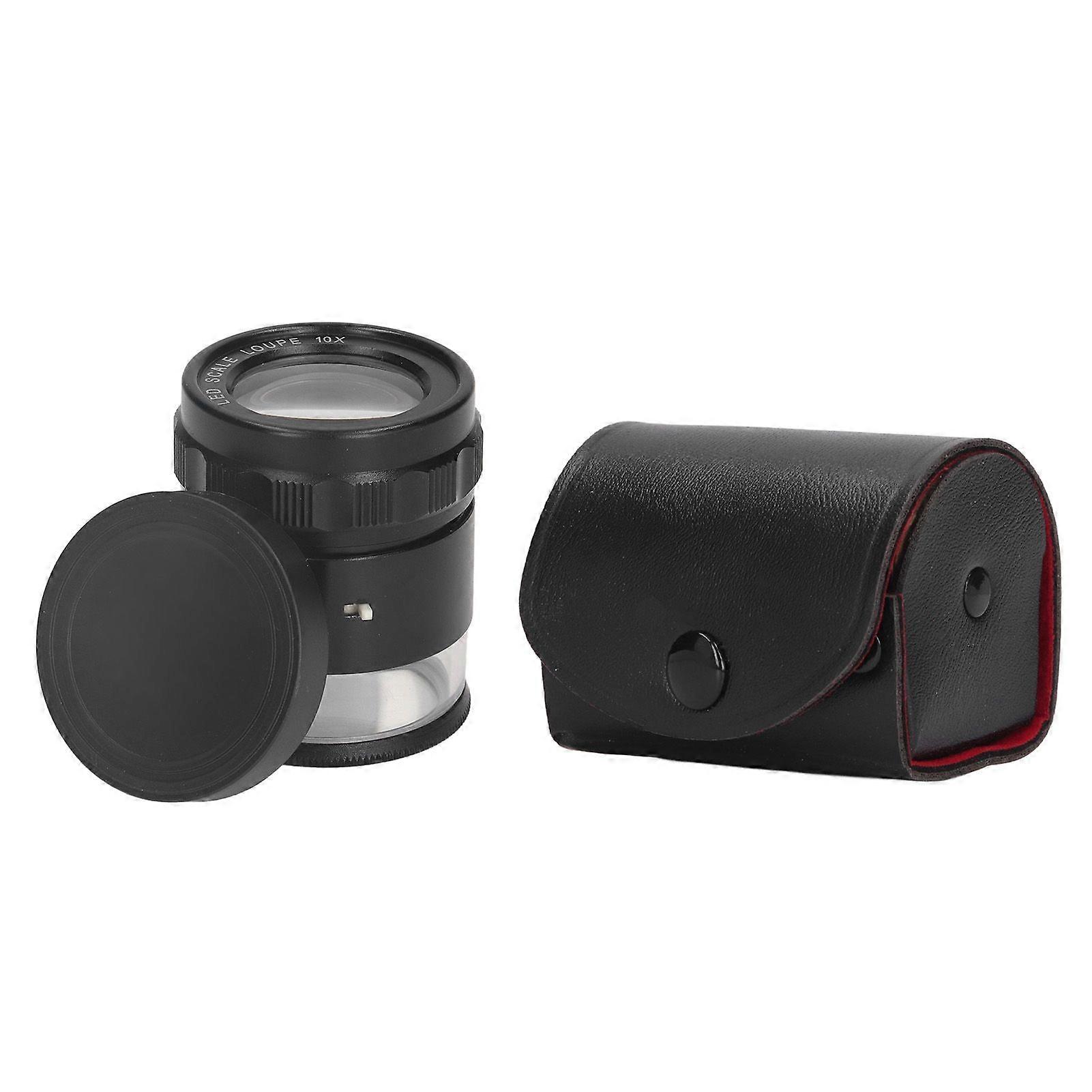 10X Illuminated Jewelers Loupe Interchangeable Scale 8LED Light 28mm Field Loupe Magnifier