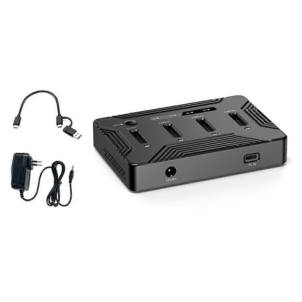 Blueendless 4-Bay M.2 NVME SSD Docking Station, 40Gbps External Hard Case with Clone Feature for Laptop EU PLUG