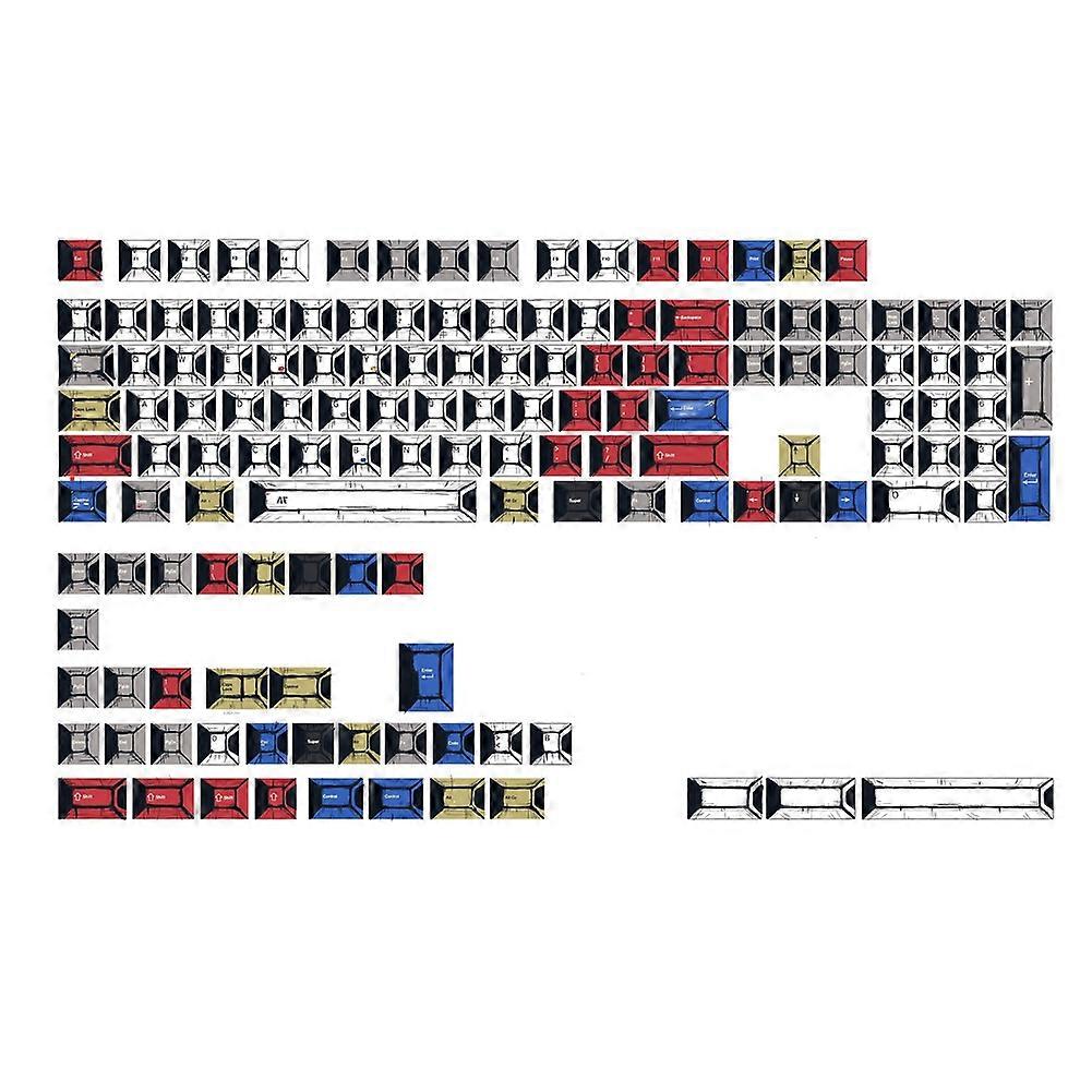 PBT Comic Style Keycaps Cherry Profile 141 Keys Keycaps Set Suitable Cherry MX Switches for Mechanical Keyboard