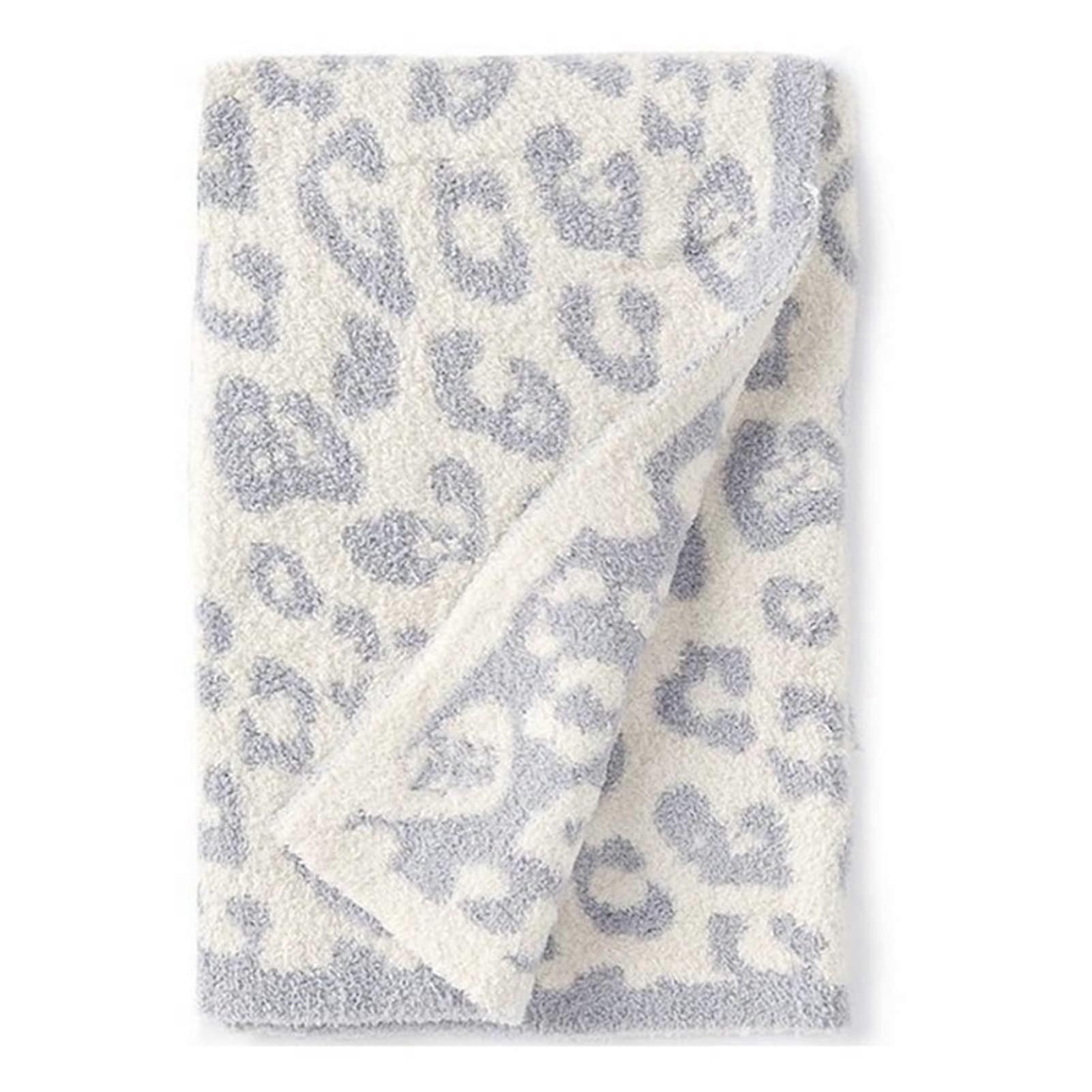 Picnic Mat Plush Wool Blanket Knitted Leopard Blanket Waterproof 130x180cm Color 11 Home Barefoot Soft Cover Blanket