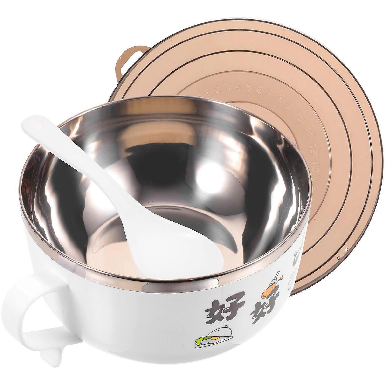 Insulated Round Noodle Bowl With Handle For Instant Noodles 20X16.5CM Heat Resistant 1Pcs