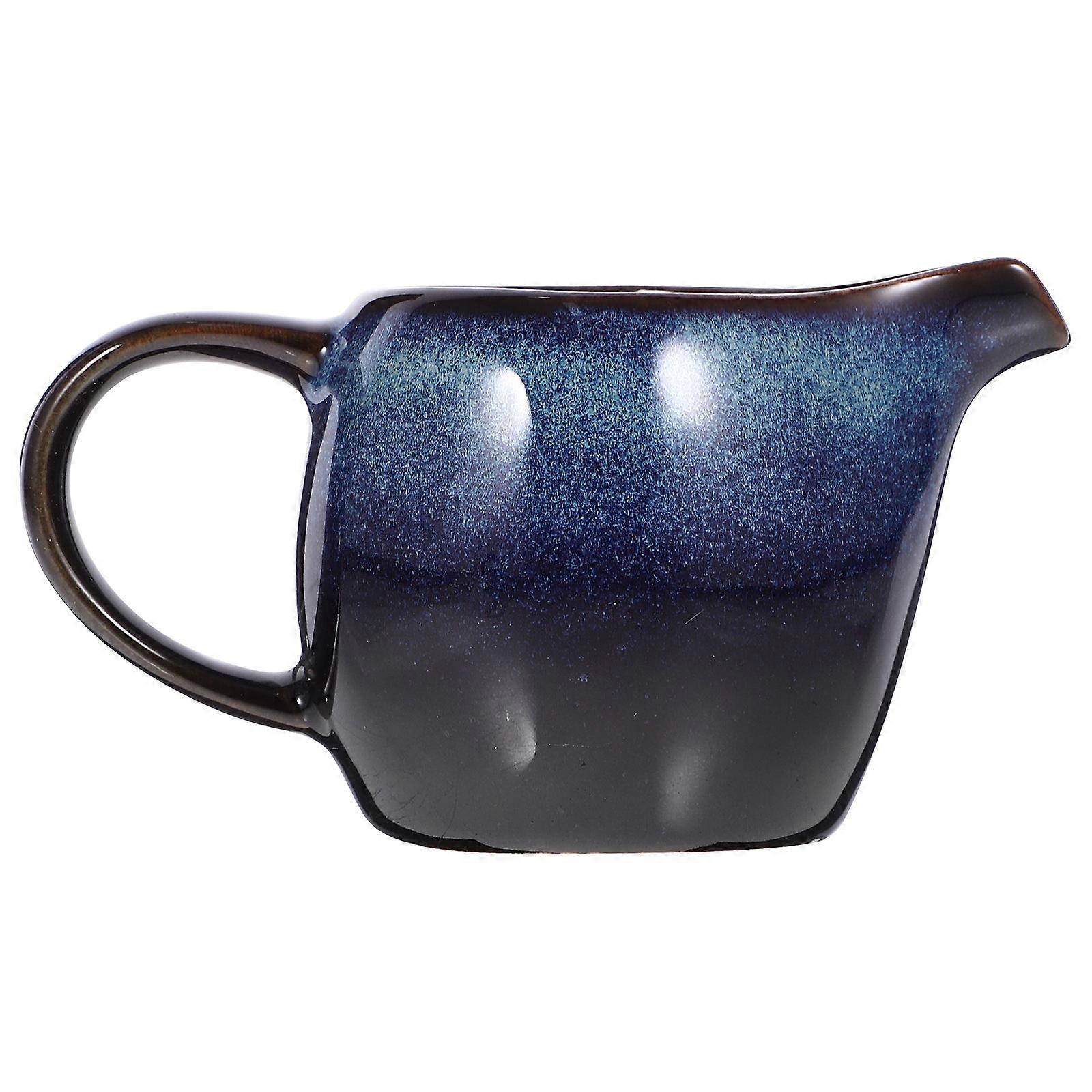 Ceramic Creamer Pitcher 6Pcs Designed For Afternoon Tea And Family Gatherings In Elegant Blue Color With Pouring Functionality