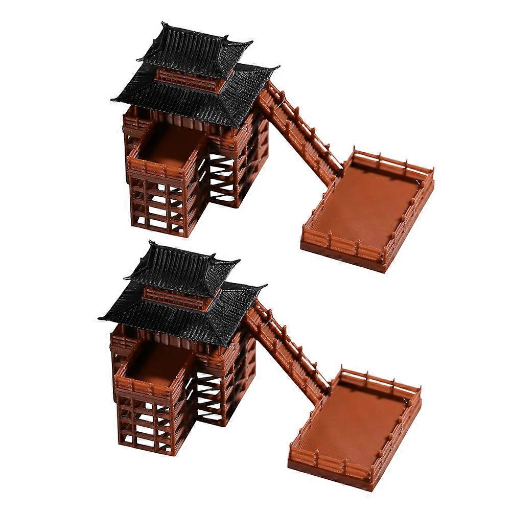 Fairy Garden Accessories 10 Pcs Light Brown Two Story Stilt House Model For Zen Display Suitable For Meditation Bonsai Setup And Home Decor