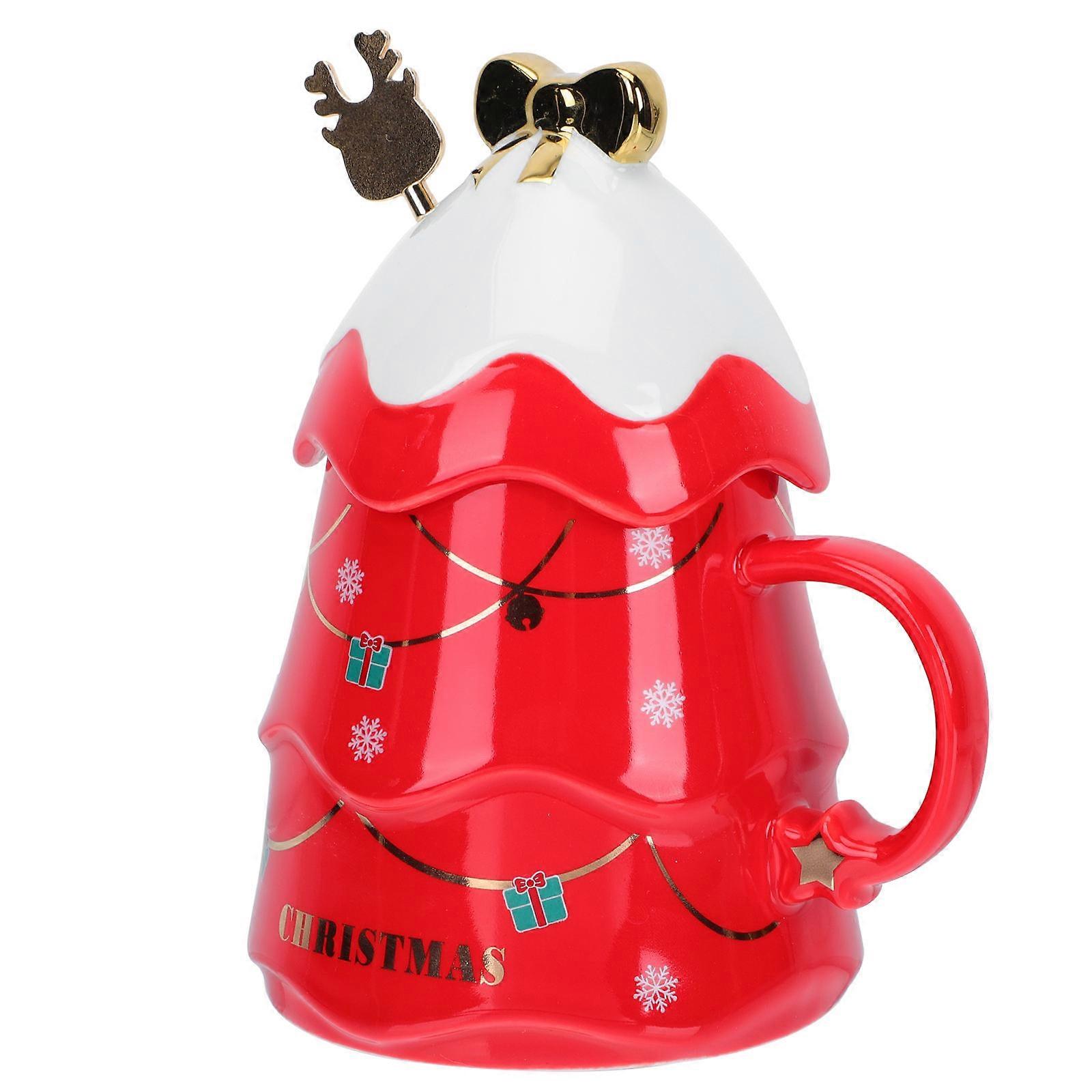 Cute Holiday Mugs Ceramic Mug Ideal For Breakfast And Other Occasions In Red With Heat-Resistant Quality 1 Set