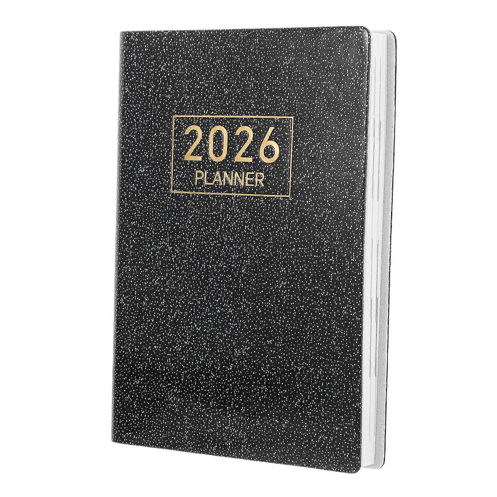 Daily Planner Black Mini Planner for Writing 2Pcs with PU Cover