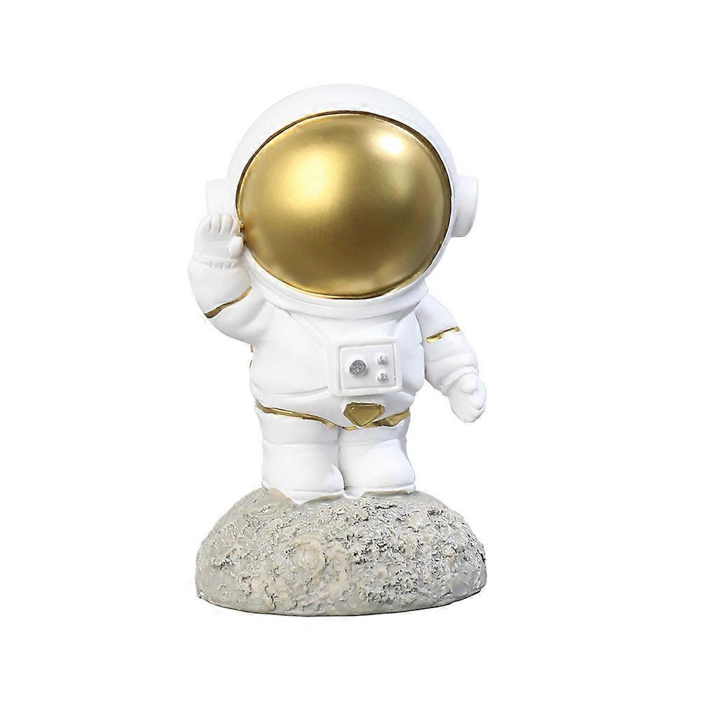 Golden Resin Spaceman Figures Ornament for Decoration 2Pcs Resin Astronaut