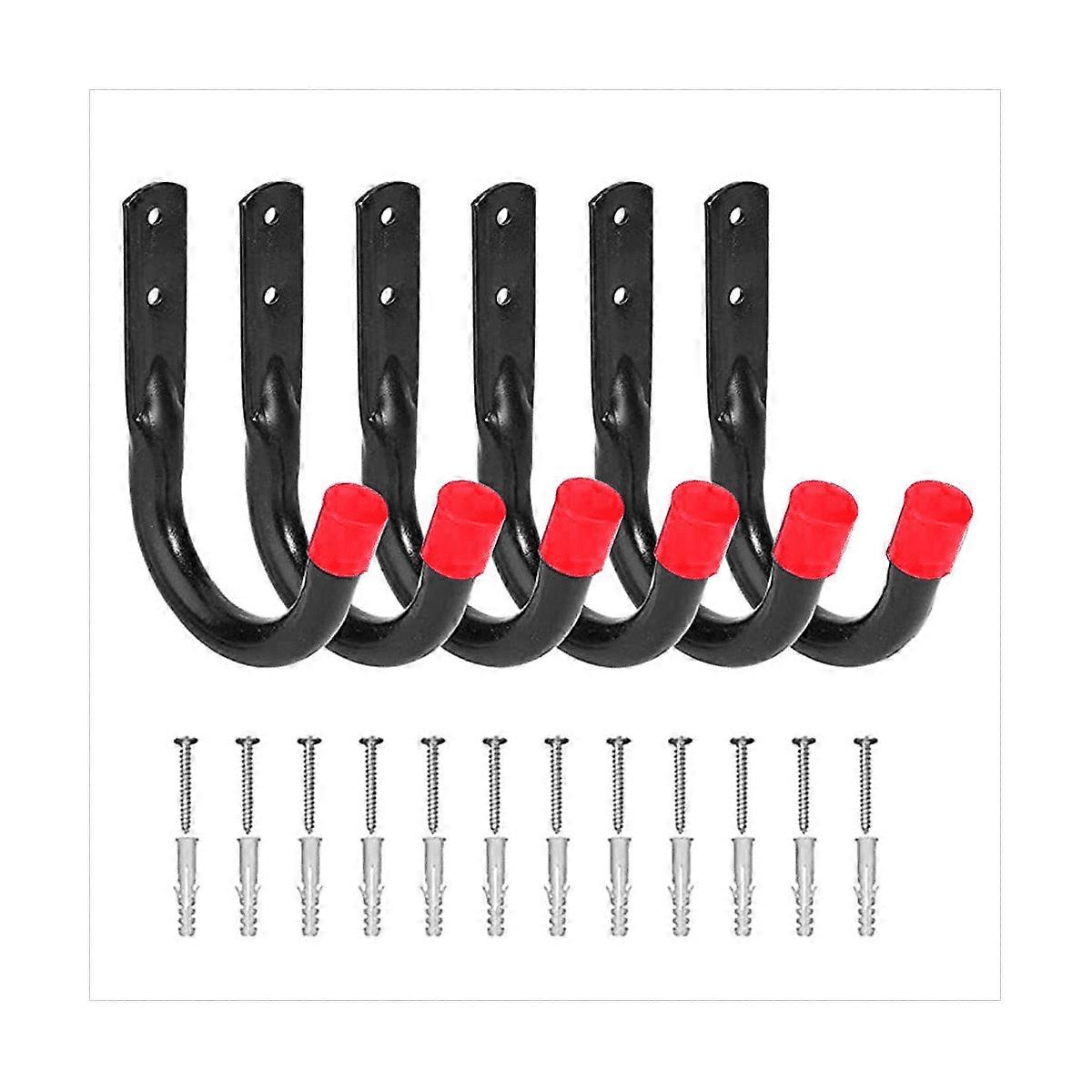 Heavy Duty Garage Hooks for Hanging, 6Pcs Garage Storage Hooks for Extension Cord Tool with Wall Anchors and Screws