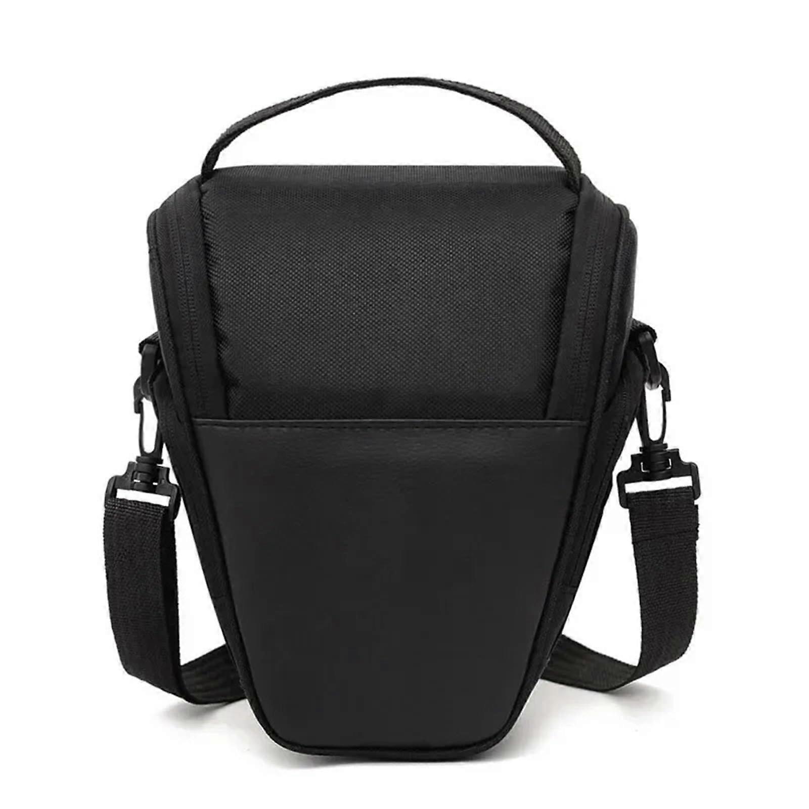 SLR Digital Camera Bag Nylon Shoulder Bag Shockproof Protective Case Compatible With Nikon Canon Fujifilm Black