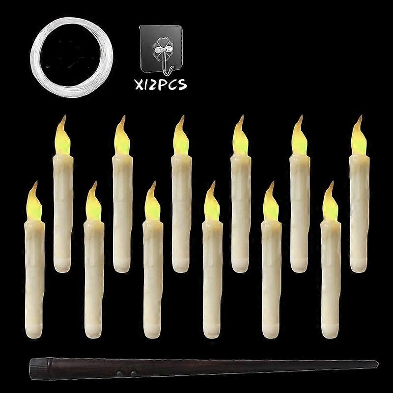 12pcs /Set LED Floating Candles Glossy Magic Wand