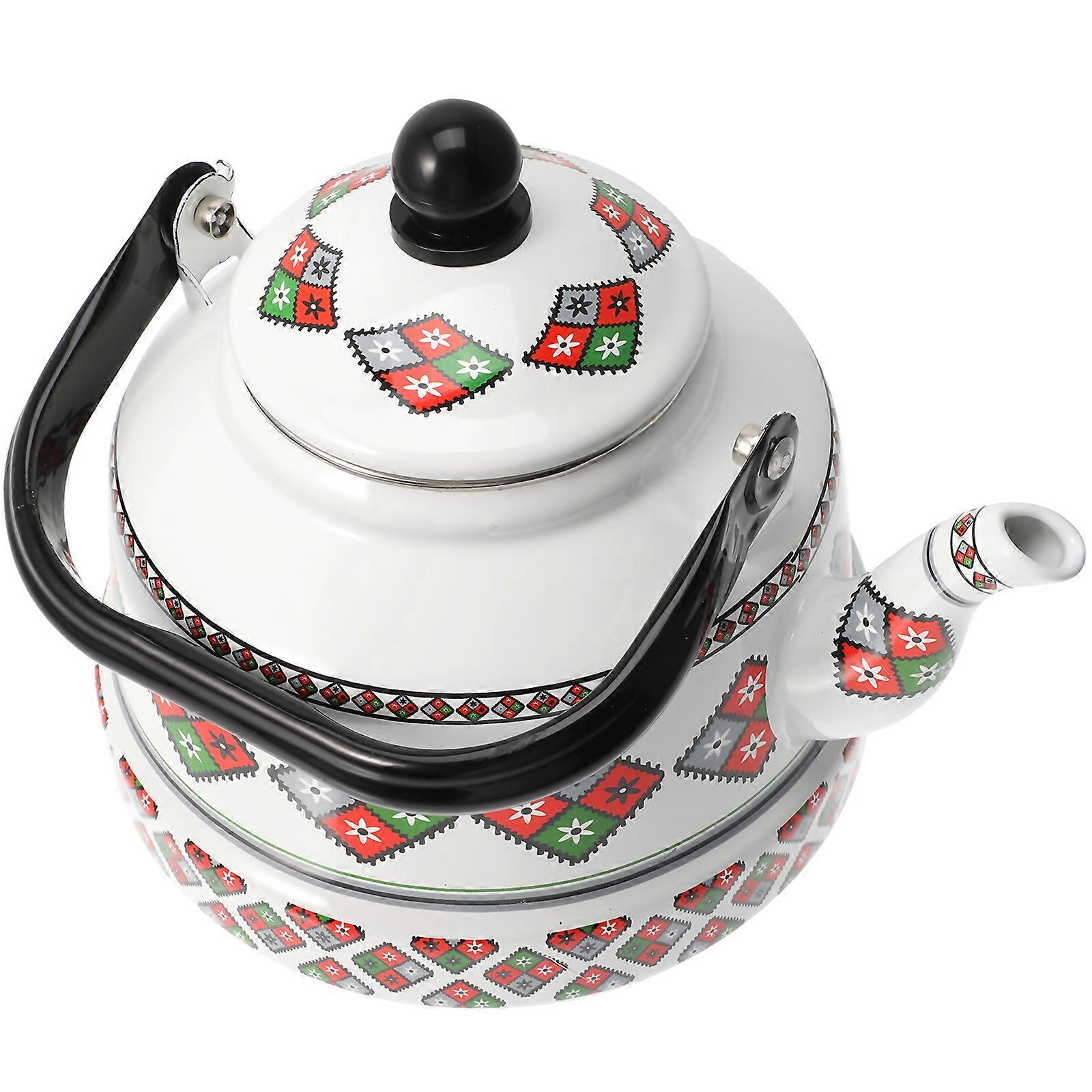 Pretty Tea Kettle Enameled Water Kettle Induction Cooker Use High Heat Resistance 1Pack