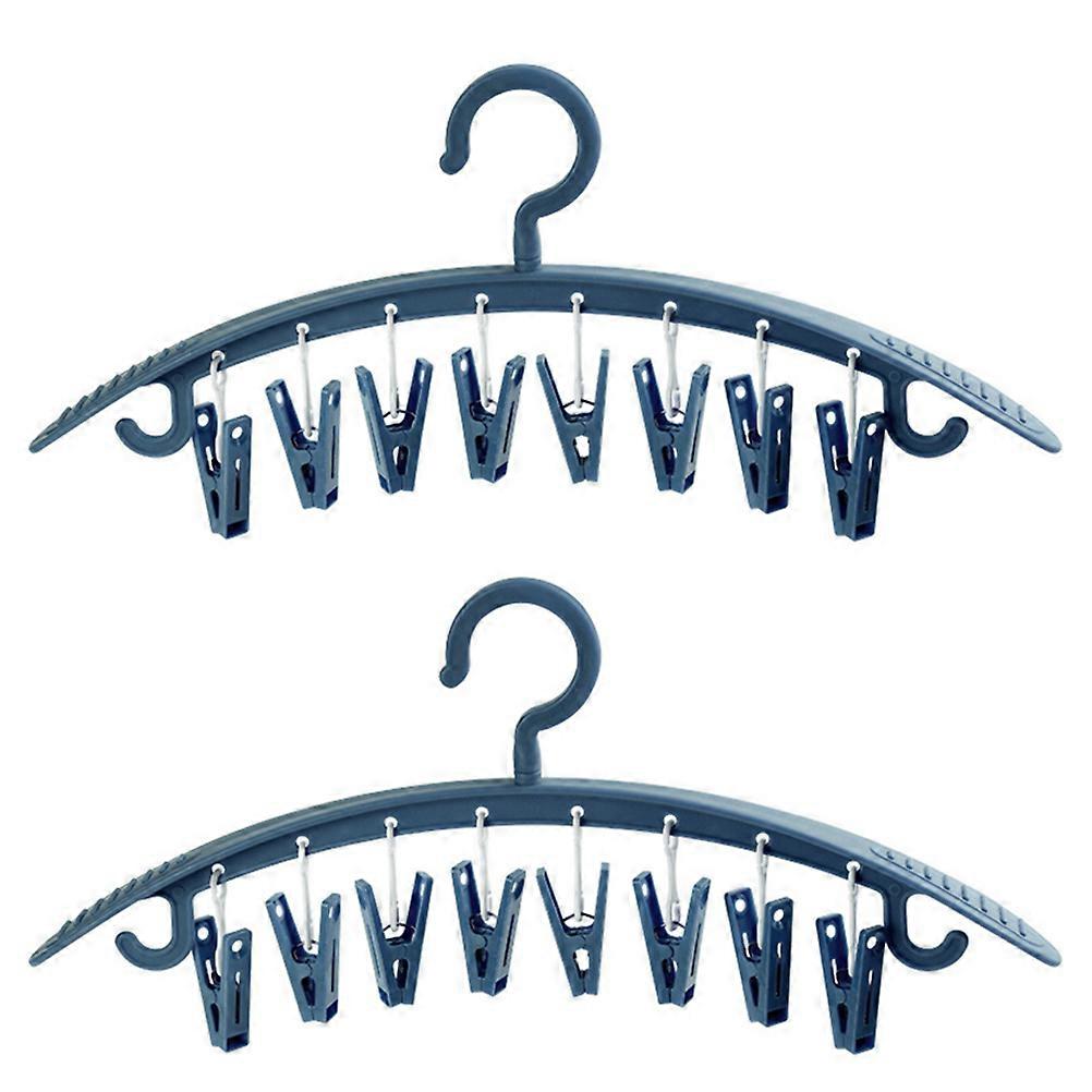 Multi-Clip Clothes Drying Rack Hangers for Home Use Blue 6Pcs