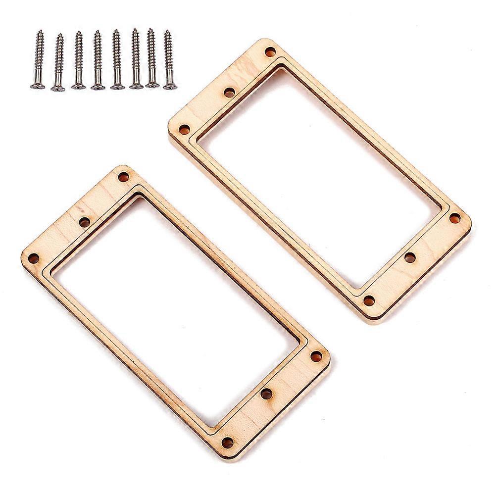 Double Coil Pickup Ring Maple Wood Humbucker Frame Pickup Mounting Ring 2Pcs