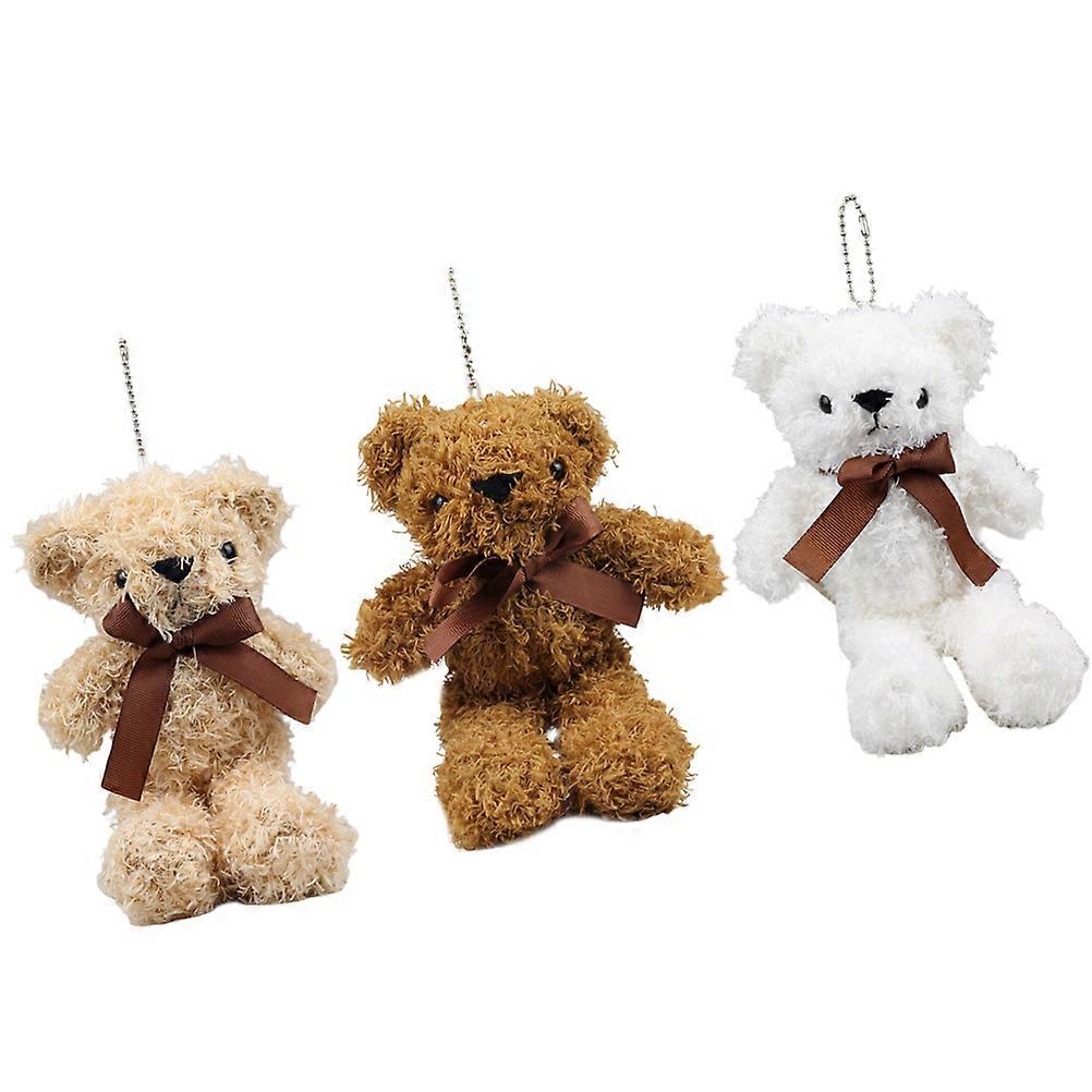 Plush Bear Keychain Pendants Bear Keychain for Backpack Hanging 6Pcs